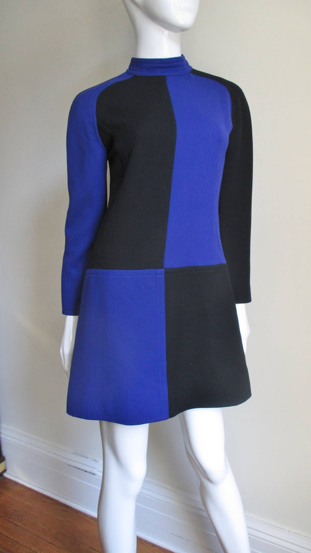 Women's Courreges 1960s Color Block Dress For Sale