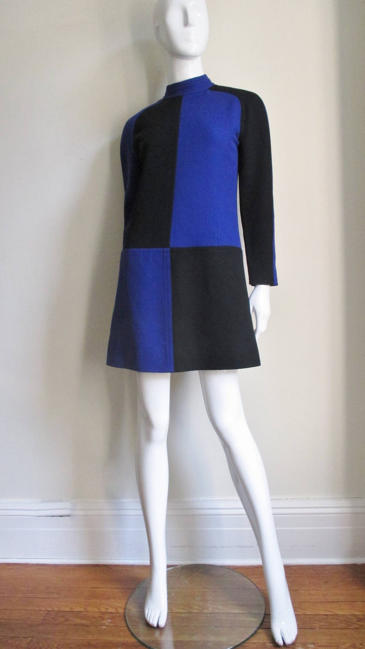 Courreges 1960s Color Block Dress For Sale 1