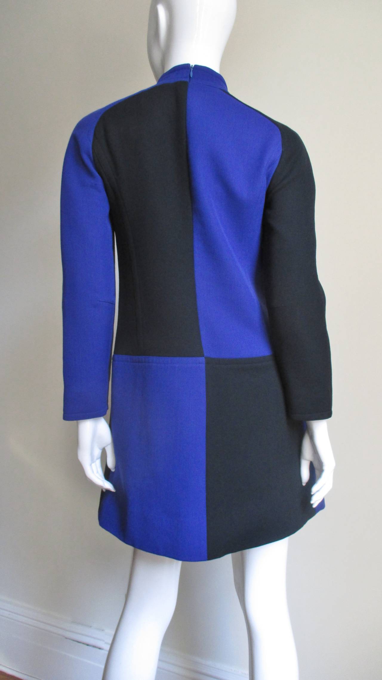 Courreges 1960s Color Block Dress For Sale 3