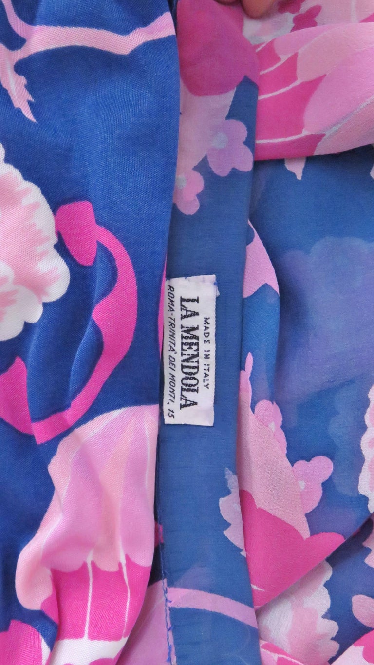 1970s Silk La Mendola Silk w Chiffon Skirt