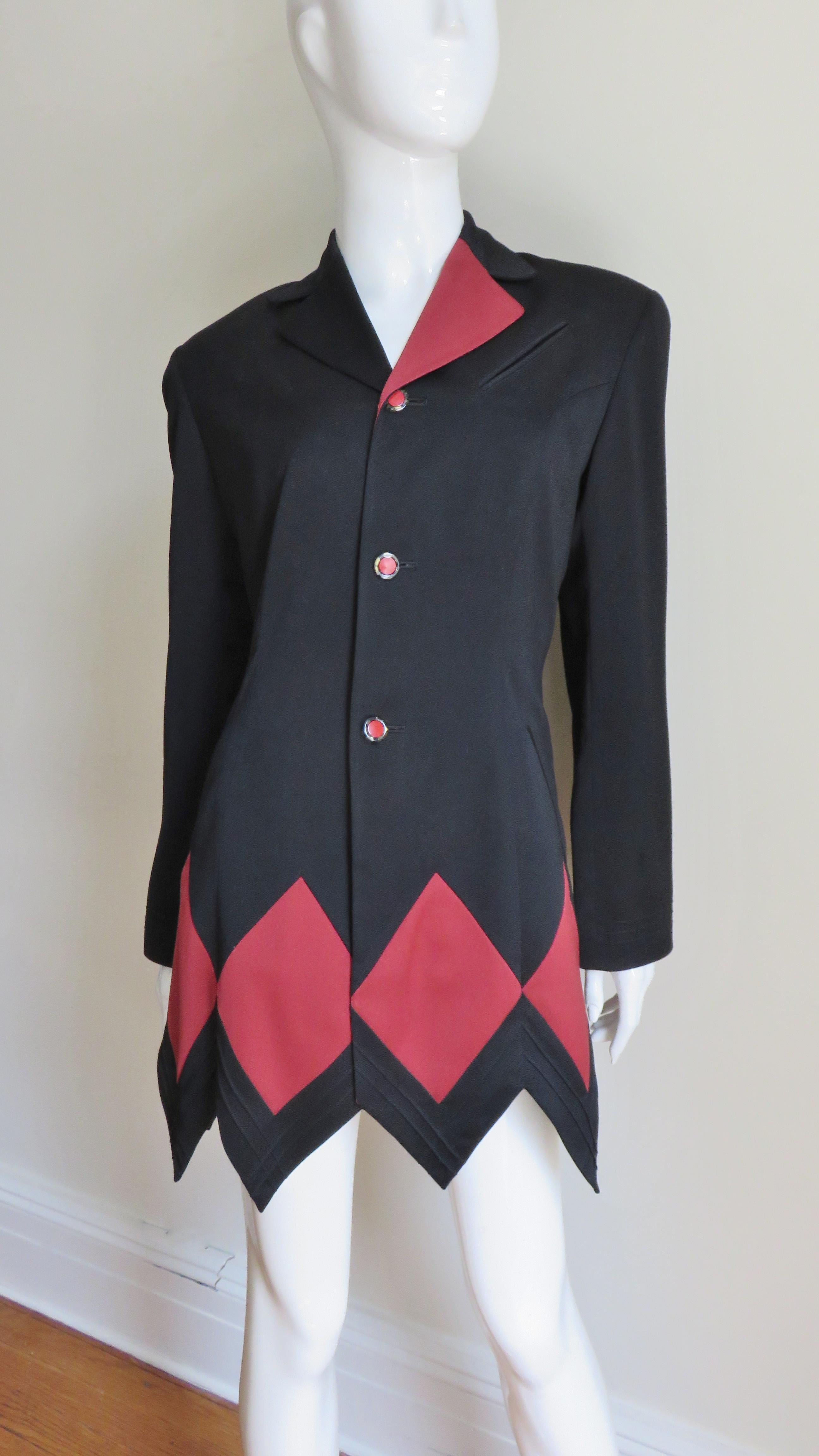 Matsuda Color Block Harlequin Jacket In Excellent Condition For Sale In Water Mill, NY