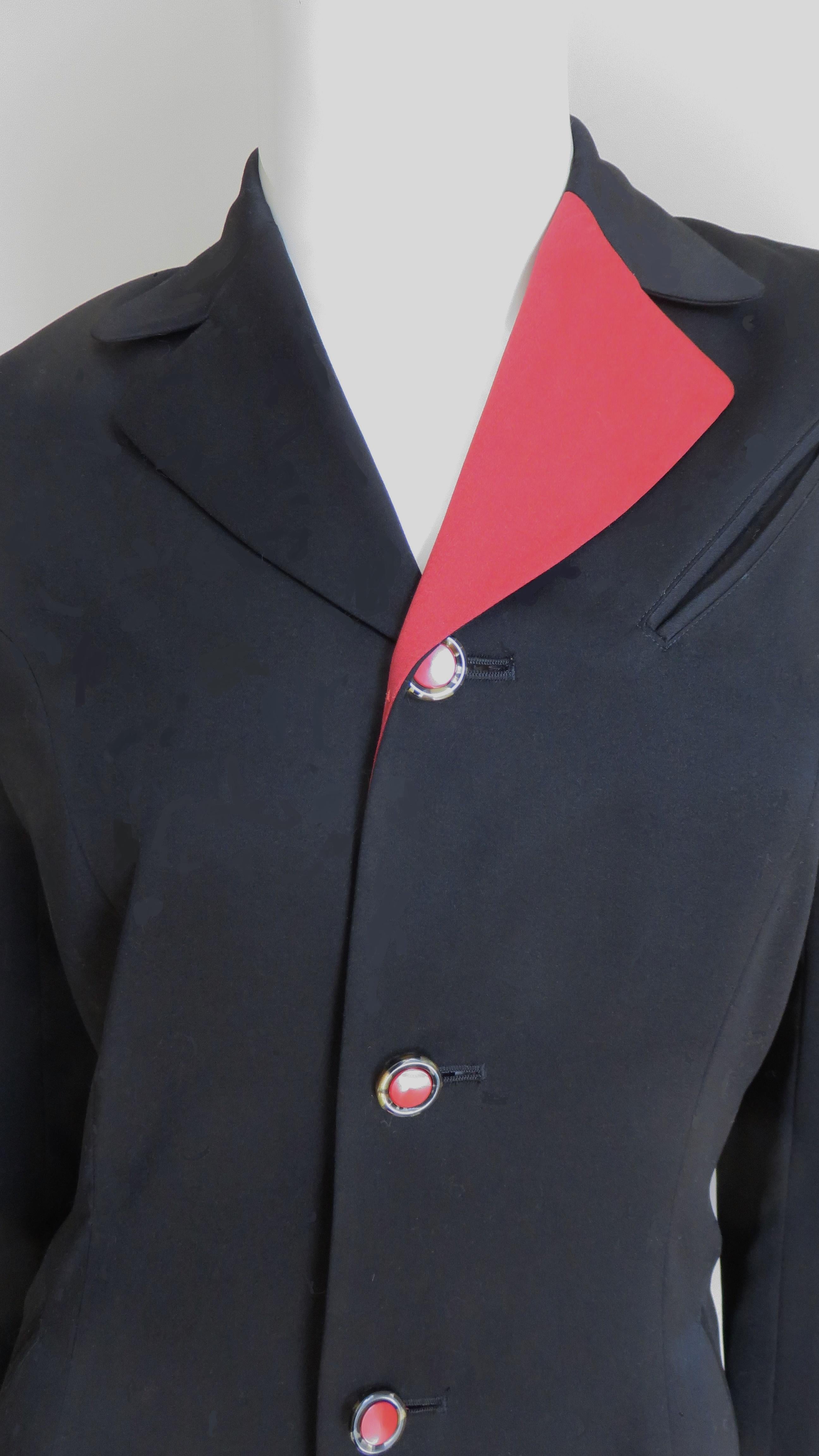 Black Matsuda Color Block Harlequin Jacket For Sale