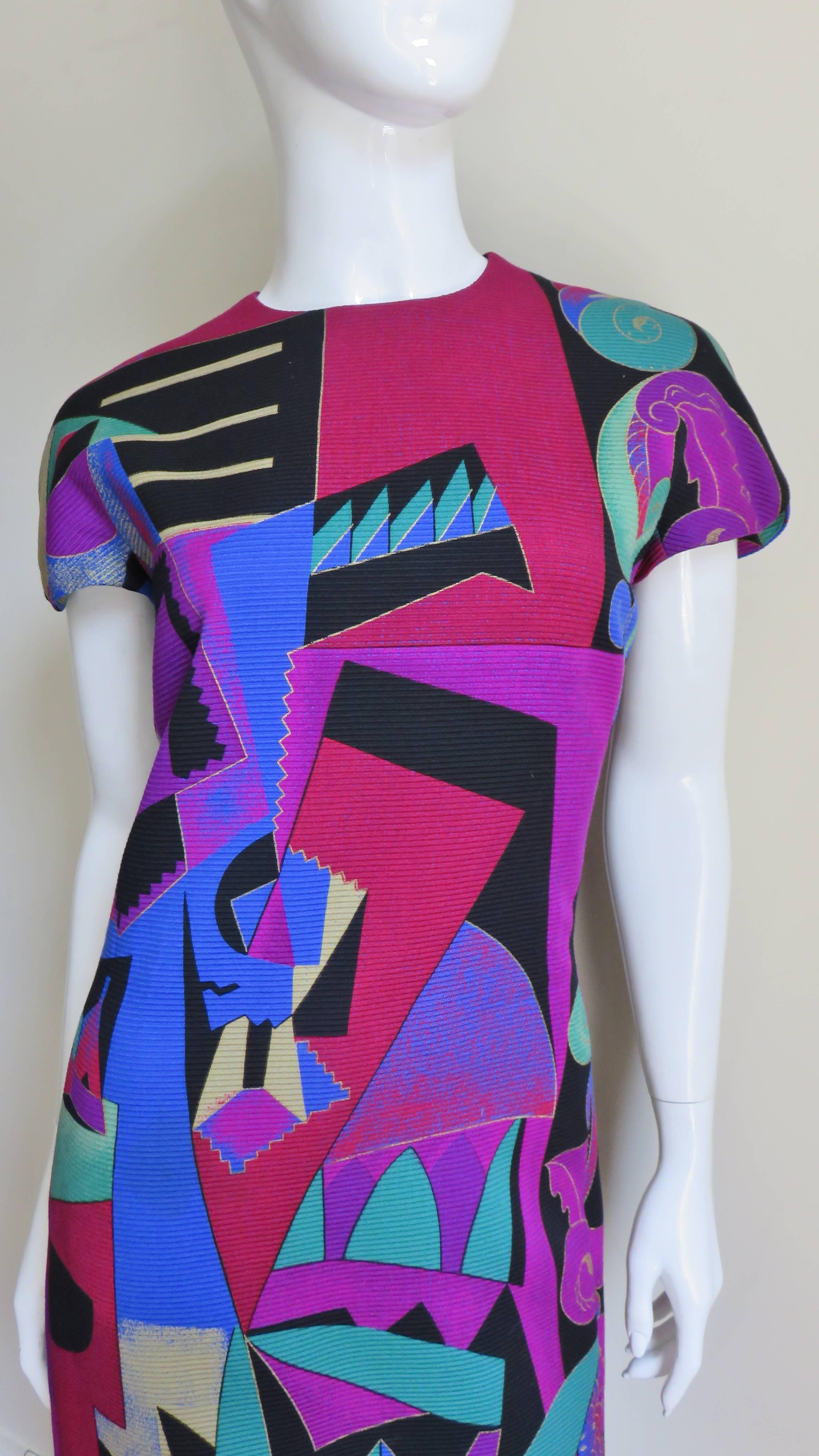 Purple Gianni Versace Graffiti Dress and Jacket A/W 1991 For Sale