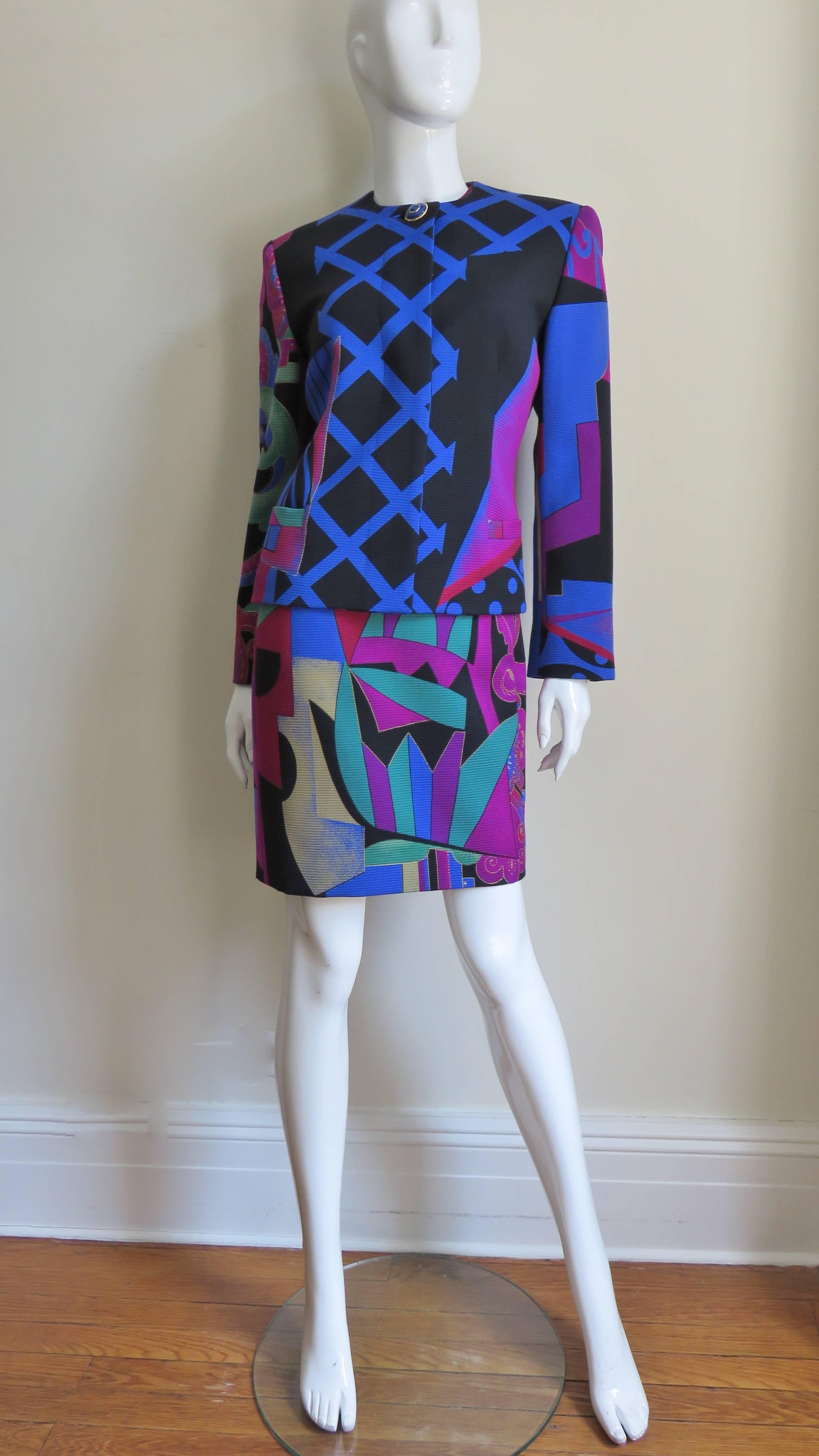 Gianni Versace - Robe et veste colorées A/H 1991 en vente 4