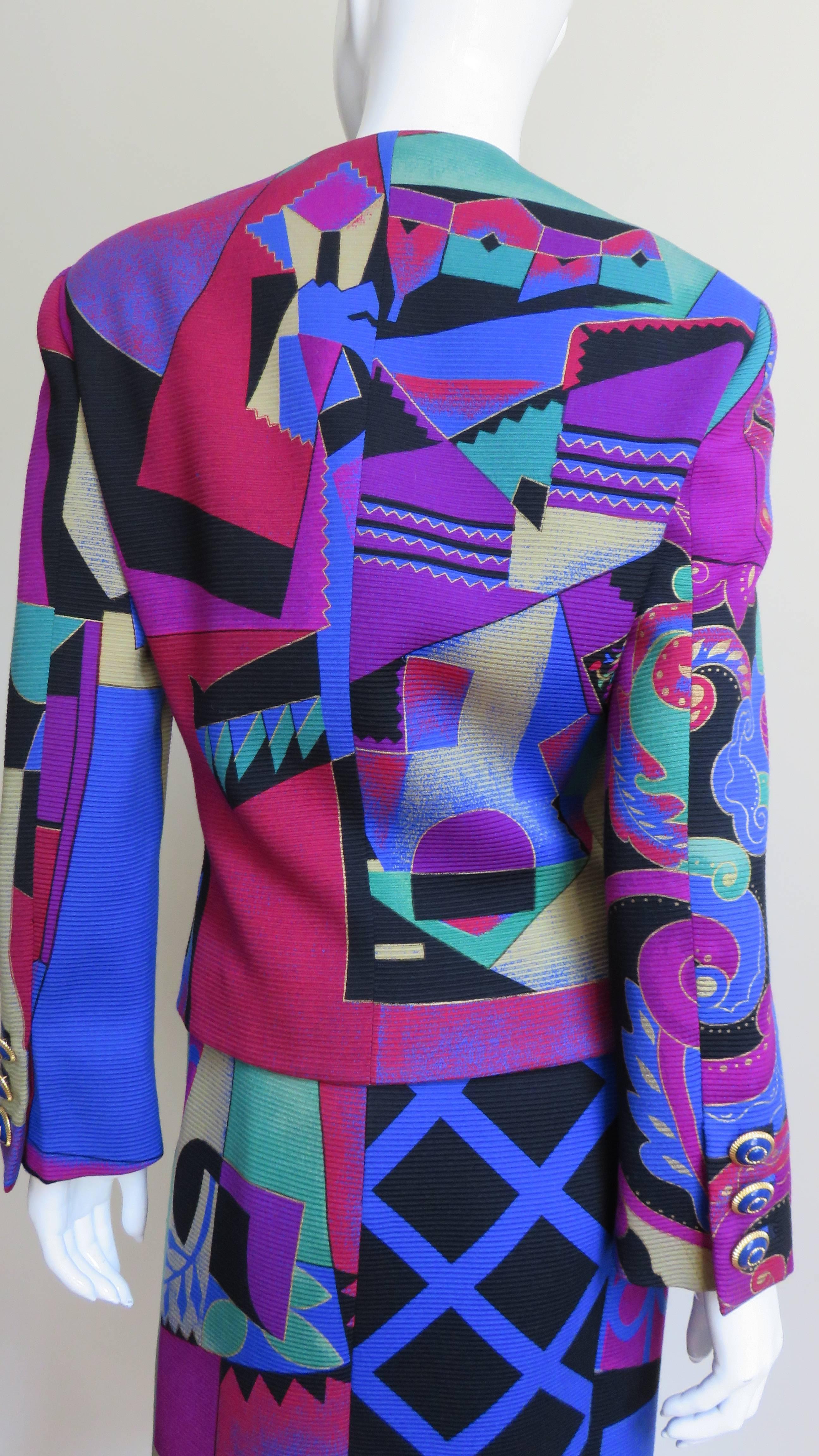 Gianni Versace Graffiti Dress and Jacket A/W 1991 For Sale 6