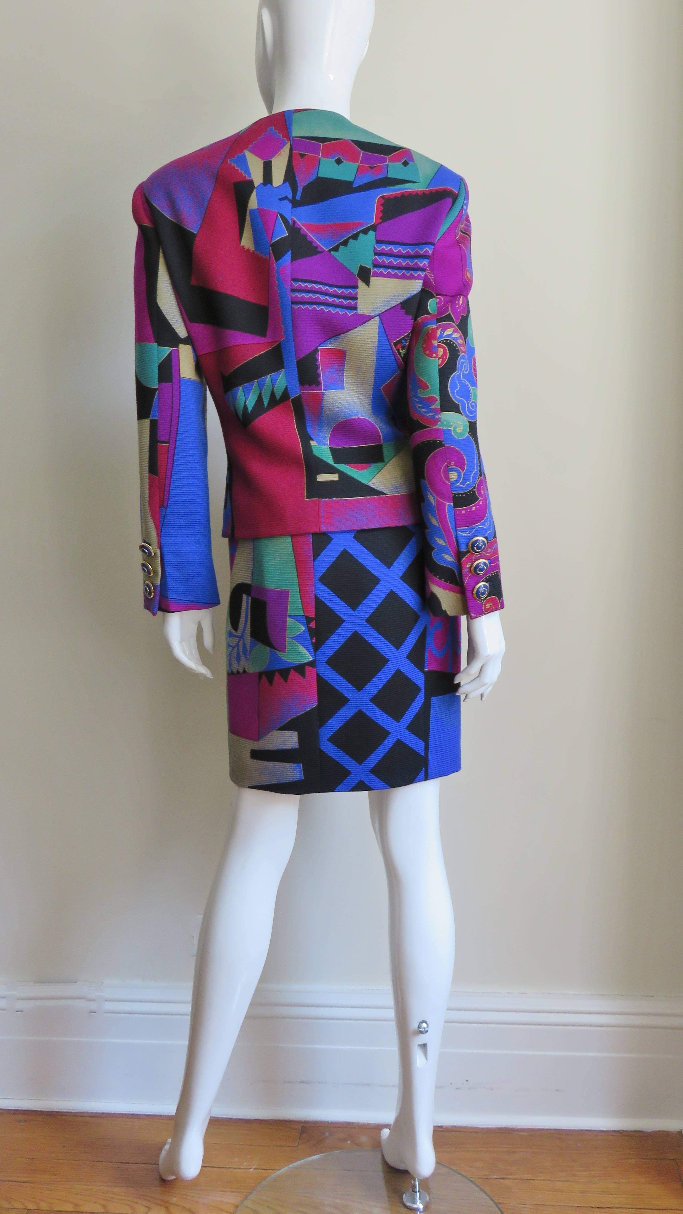 Gianni Versace - Robe et veste colorées A/H 1991 en vente 11