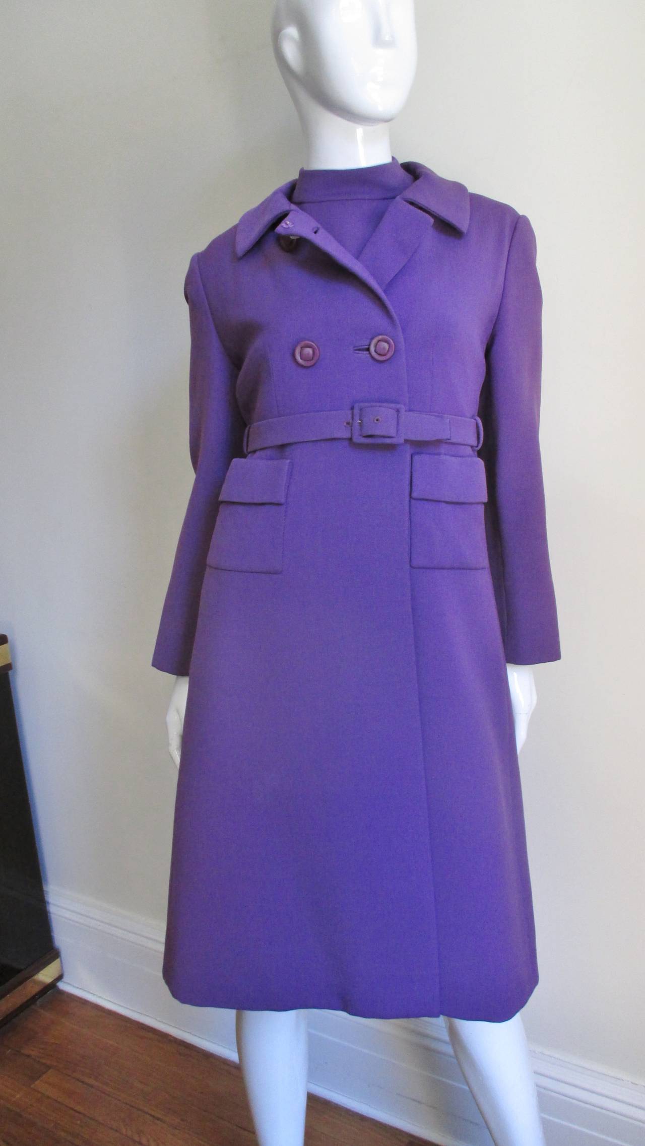 Yves St Laurent for Christian Dior 1960s Dress and Coat In Good Condition In Water Mill, NY