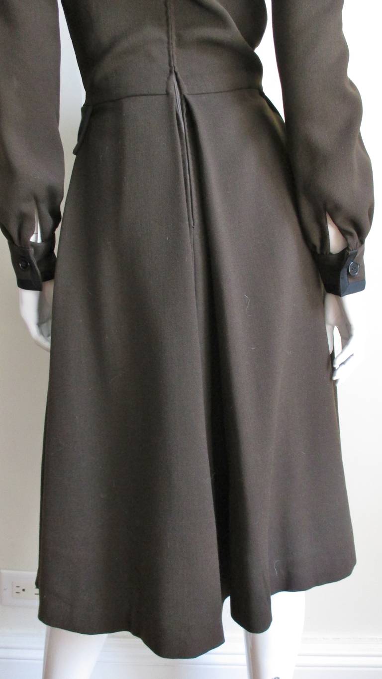 Geoffrey Beene 1960s Brown Dress with Black Trim  For Sale 7