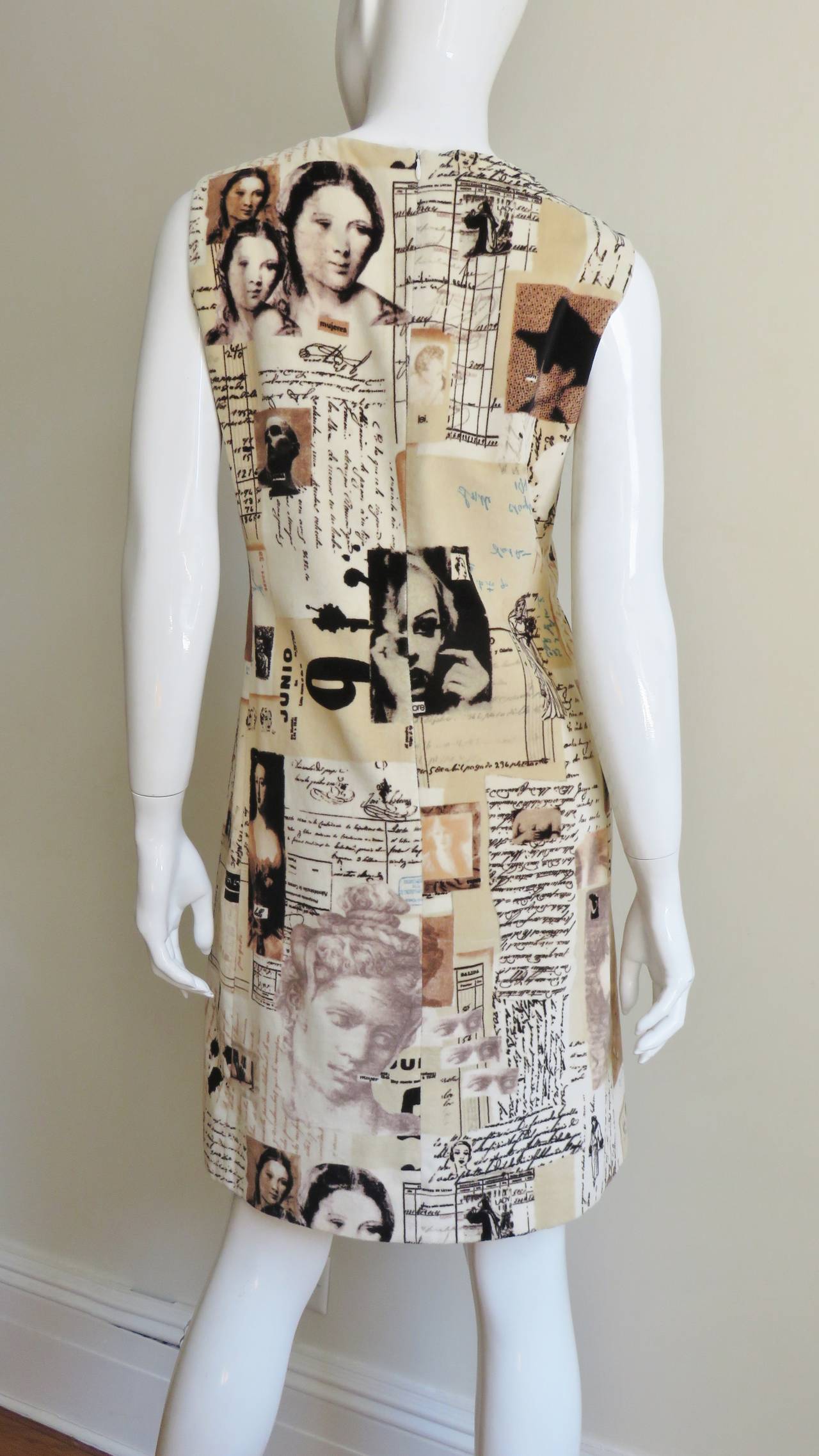 Moschino Photo Print Velvet Dress For Sale 1