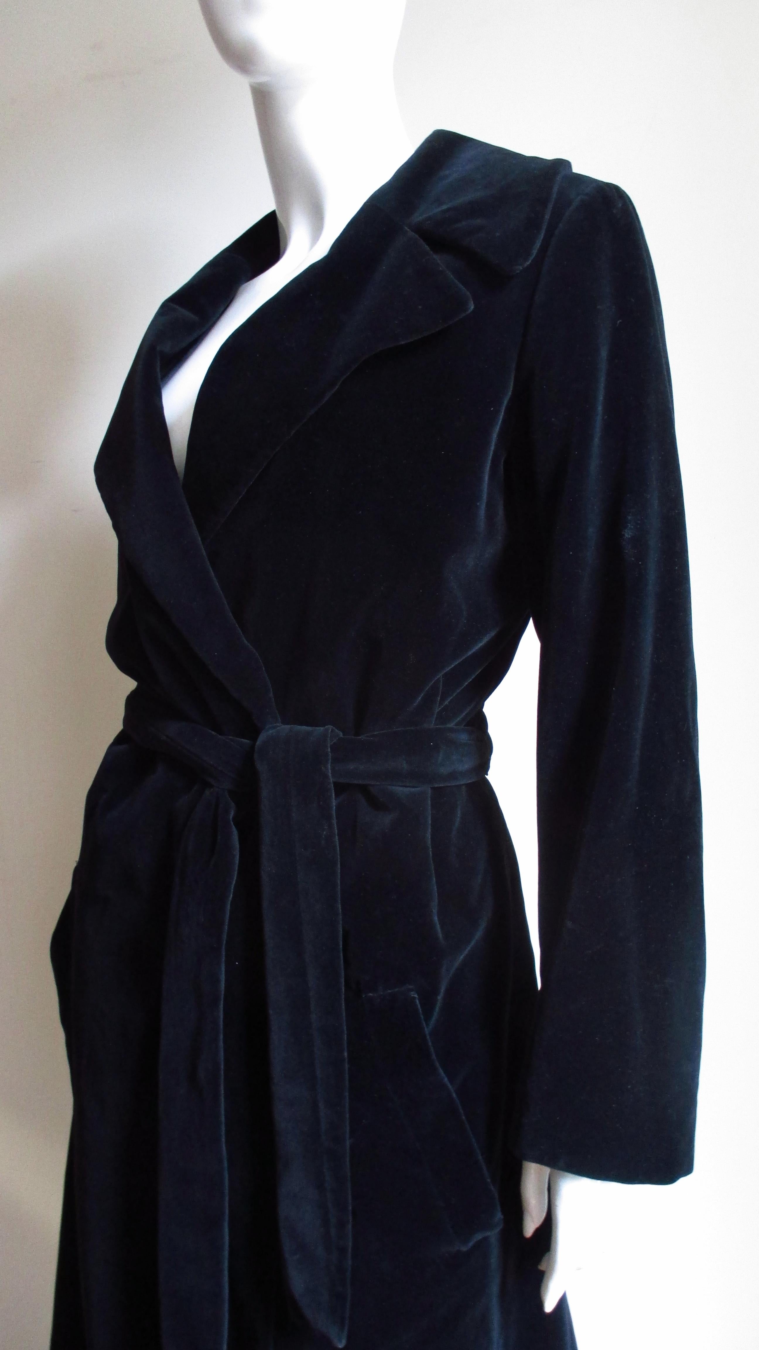 Women's Halston Velvet Wrap Coat 1970s
