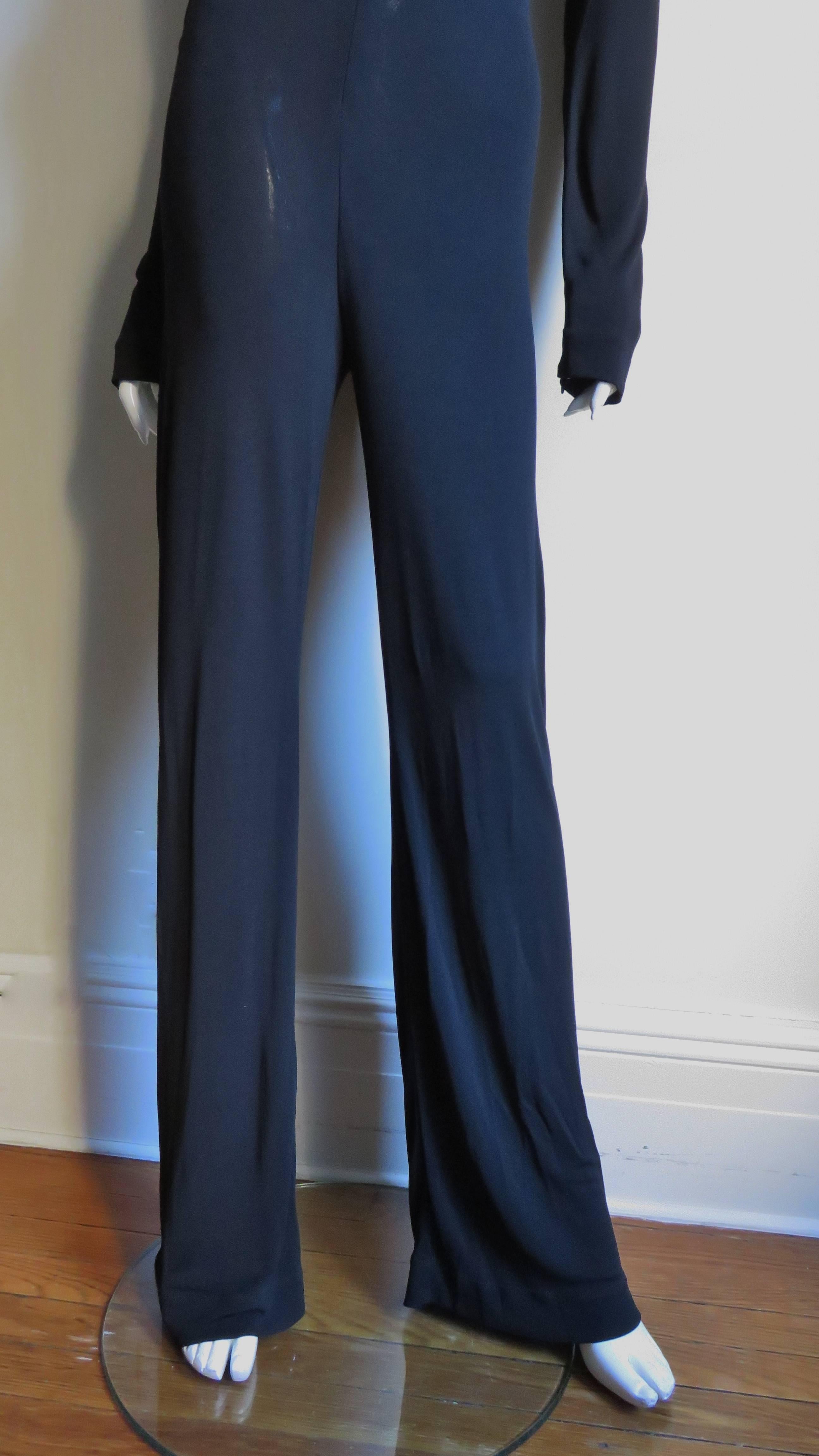 Jean Paul Gaultier Leather Collar Jumpsuit  In Good Condition In Water Mill, NY