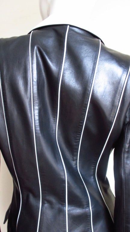 Claude Montana Leather Color Block Jacket 2