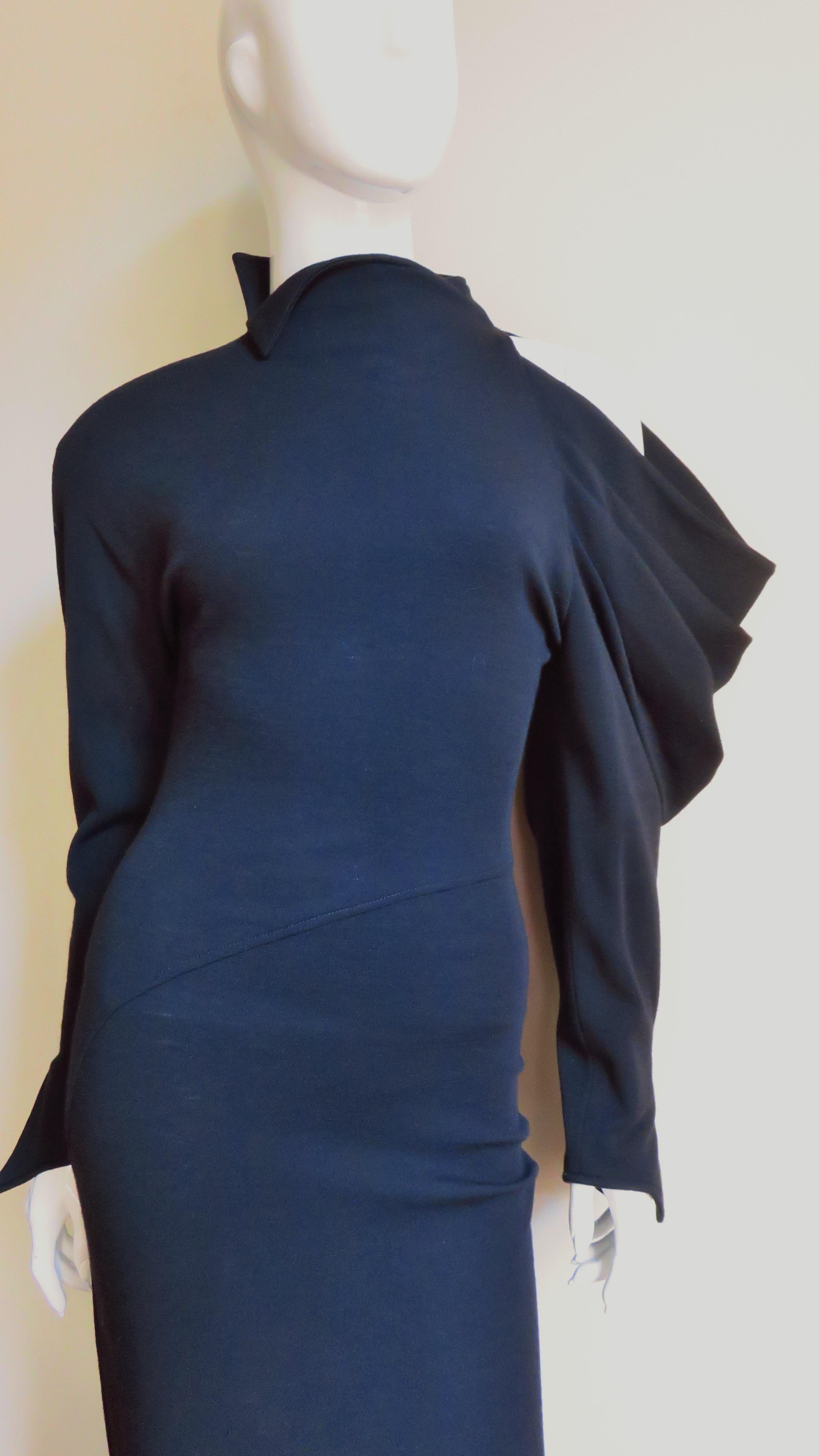asymmetric sleeve dress