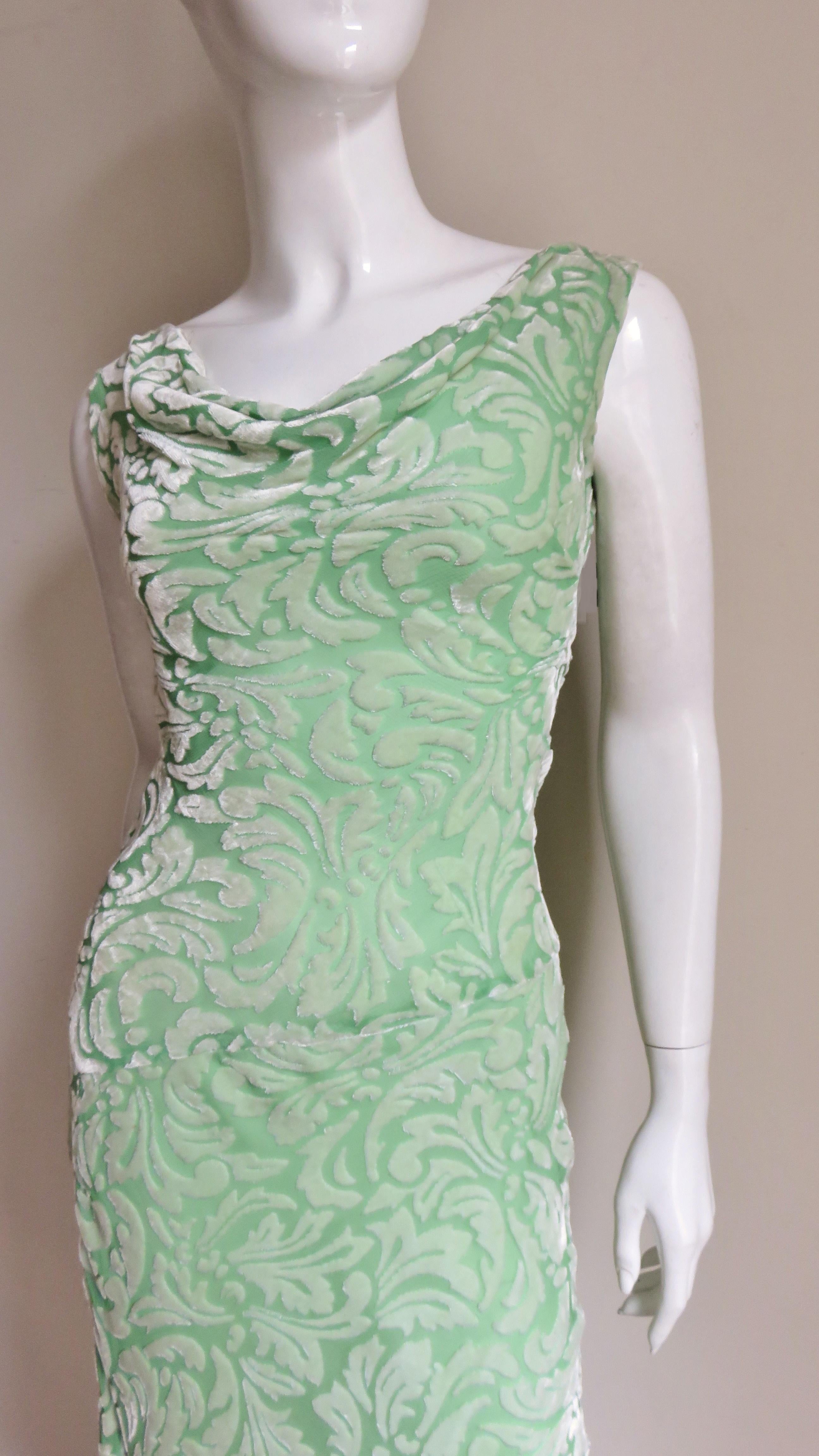 light green velvet dress
