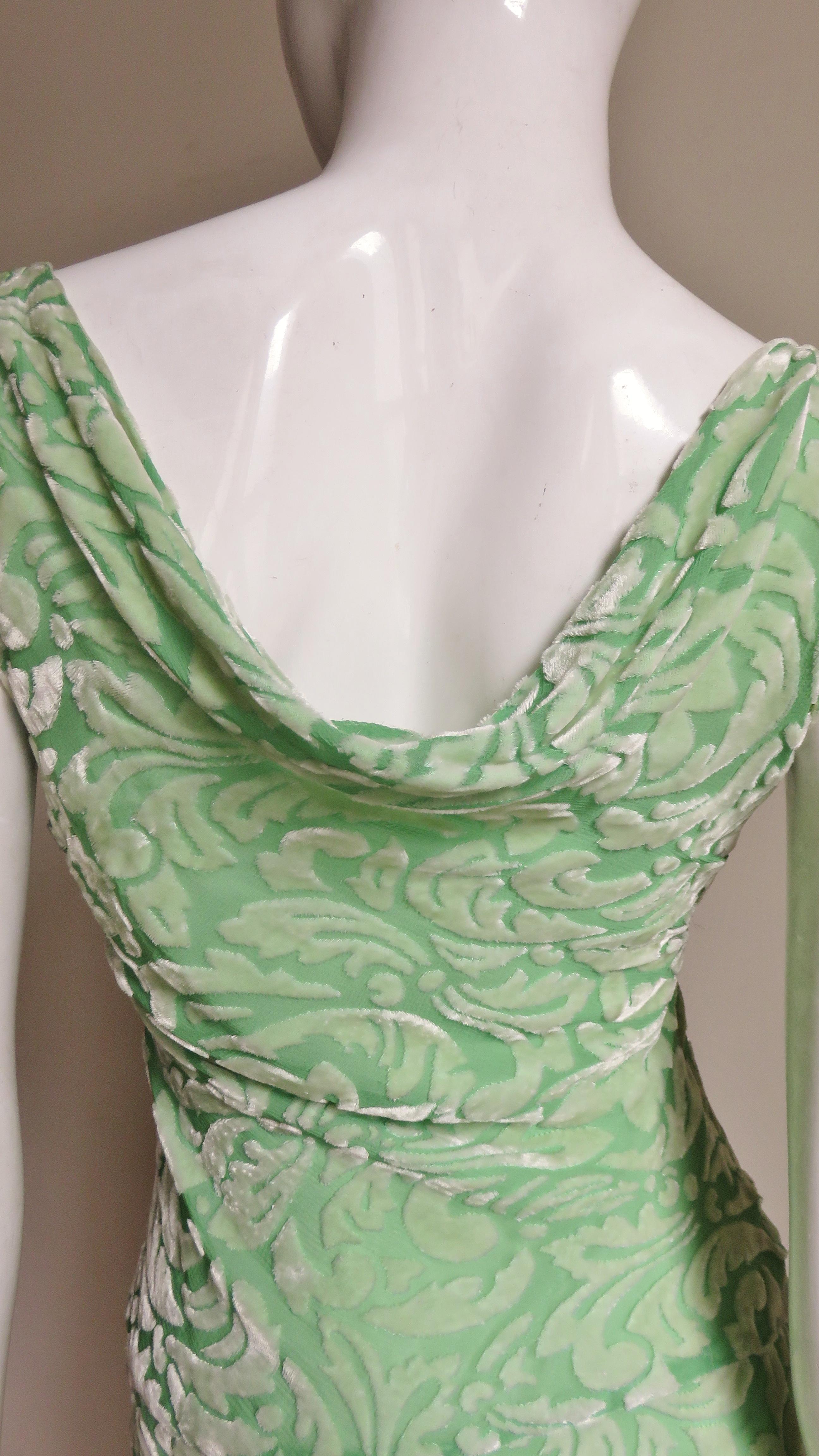 Gianni Versace Silk Velvet Dress with Bead Trim 7