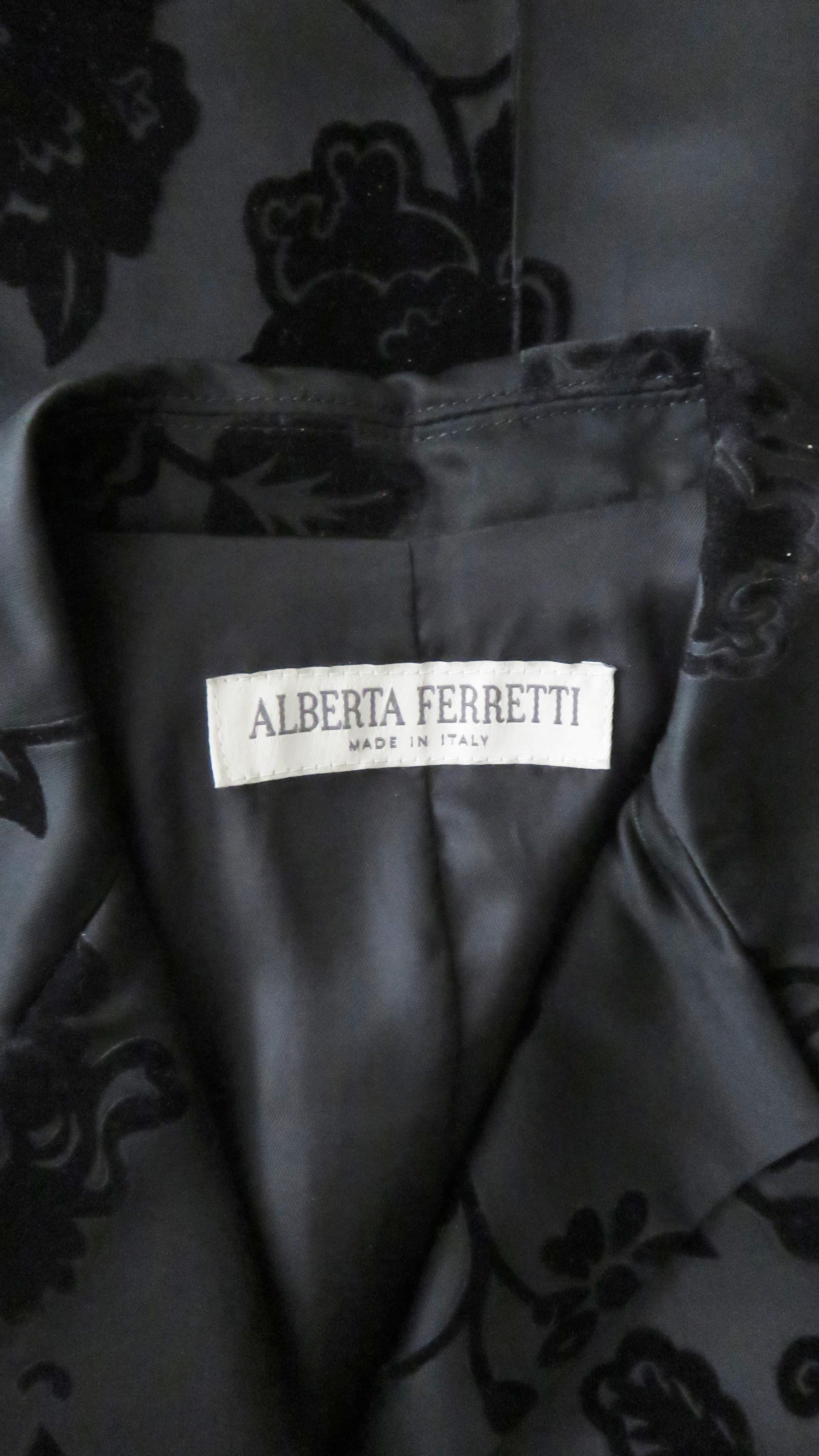 Alberta Ferretti New Flower Flocked Silk Jacket 13