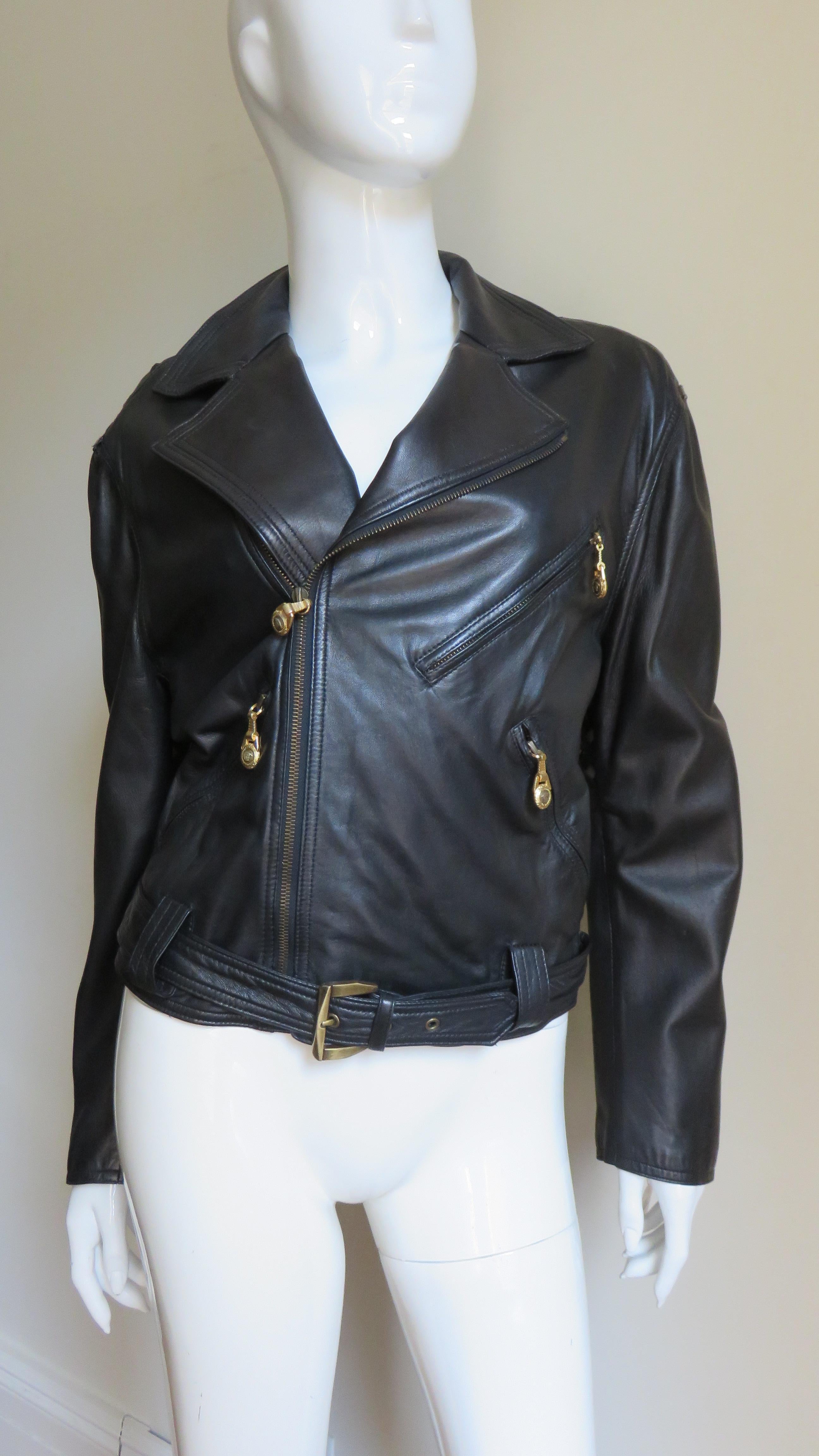 Women's Gianni Versace Woven Leather Jacket 1990s
