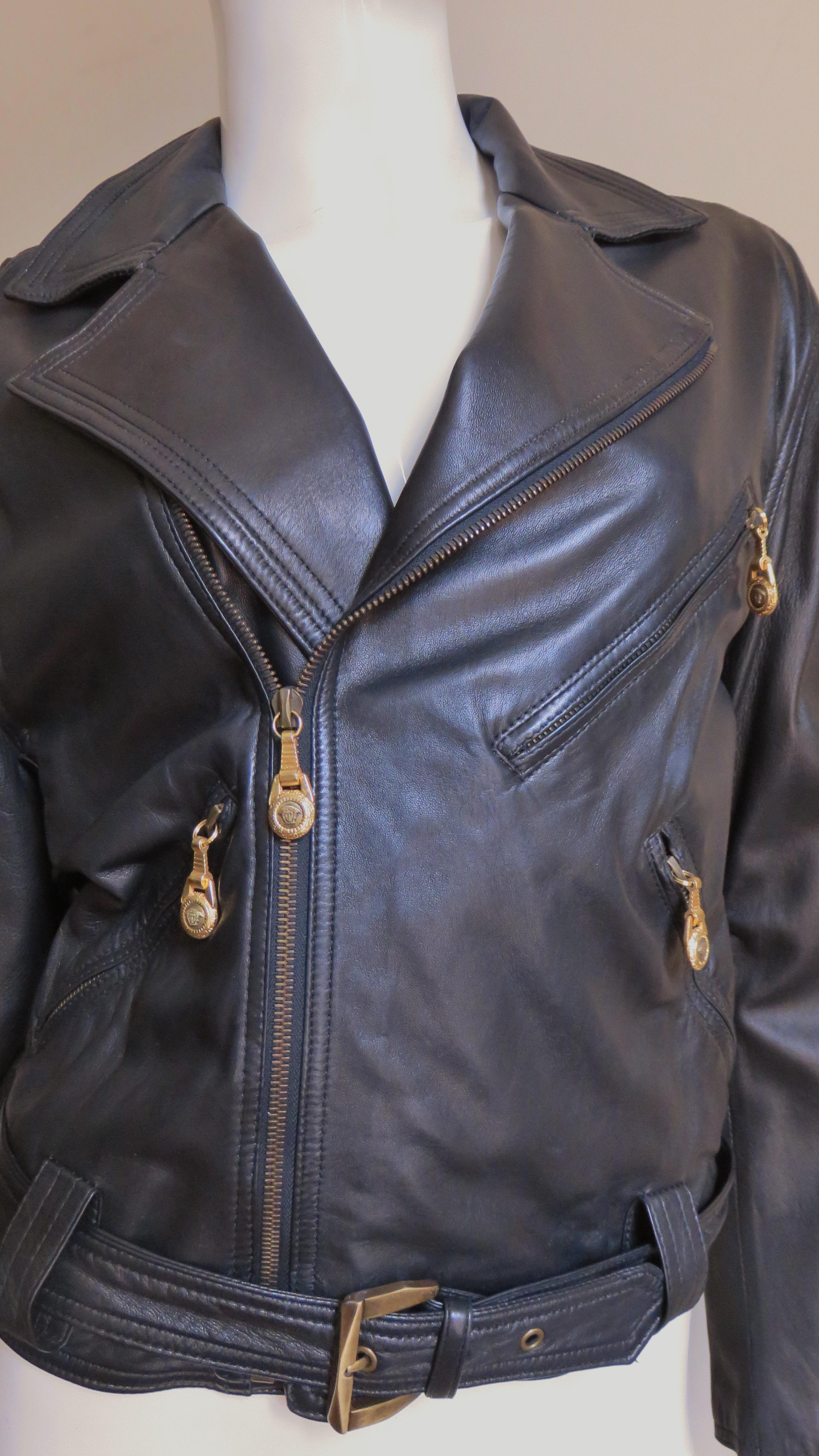 versace women's leather jacket