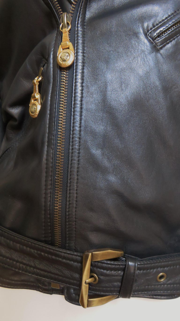 Gianni Versace Woven Leather Jacket 1990s at 1stDibs