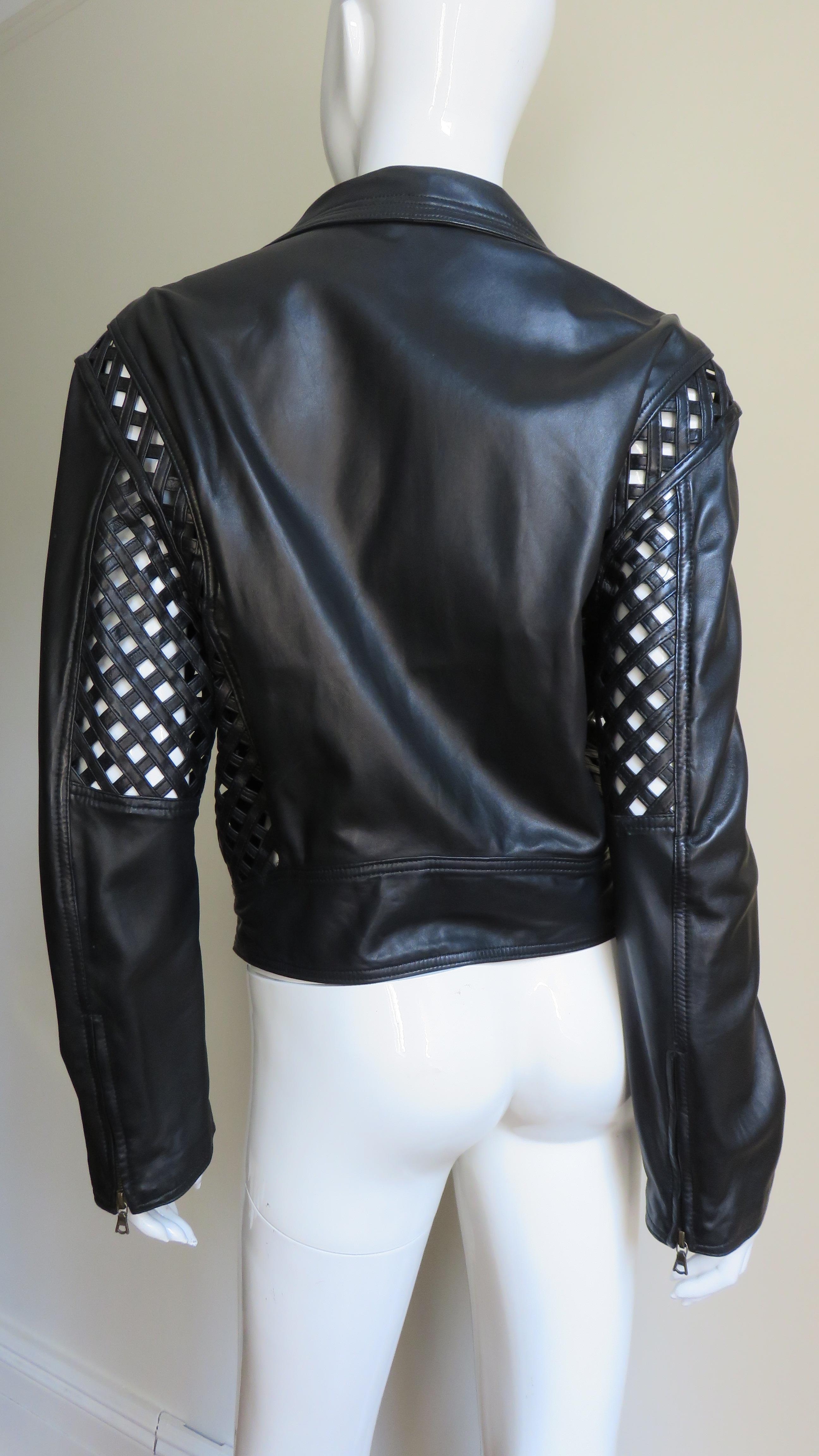 Gianni Versace Woven Leather Jacket 1990s 2