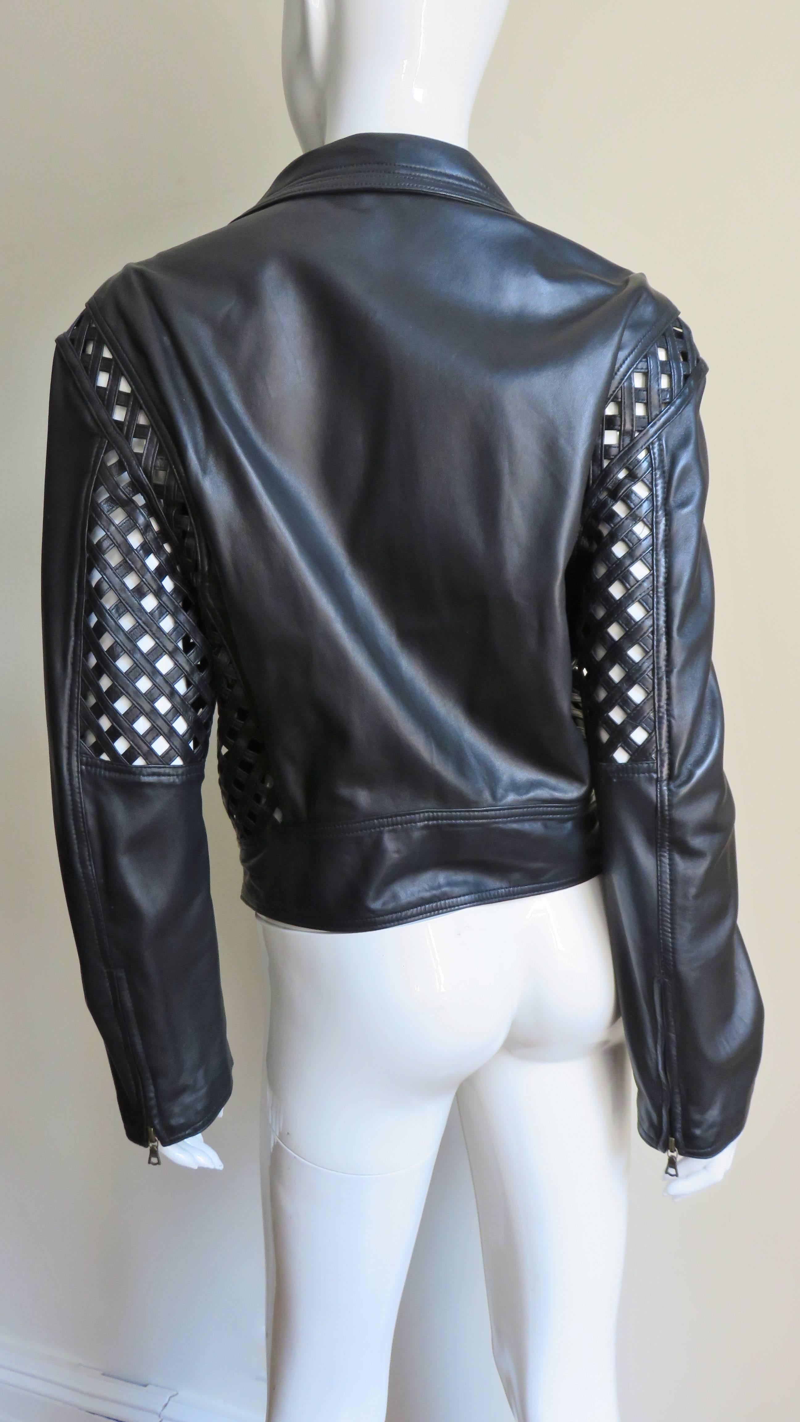 Gianni Versace Woven Leather Jacket 1990s 5