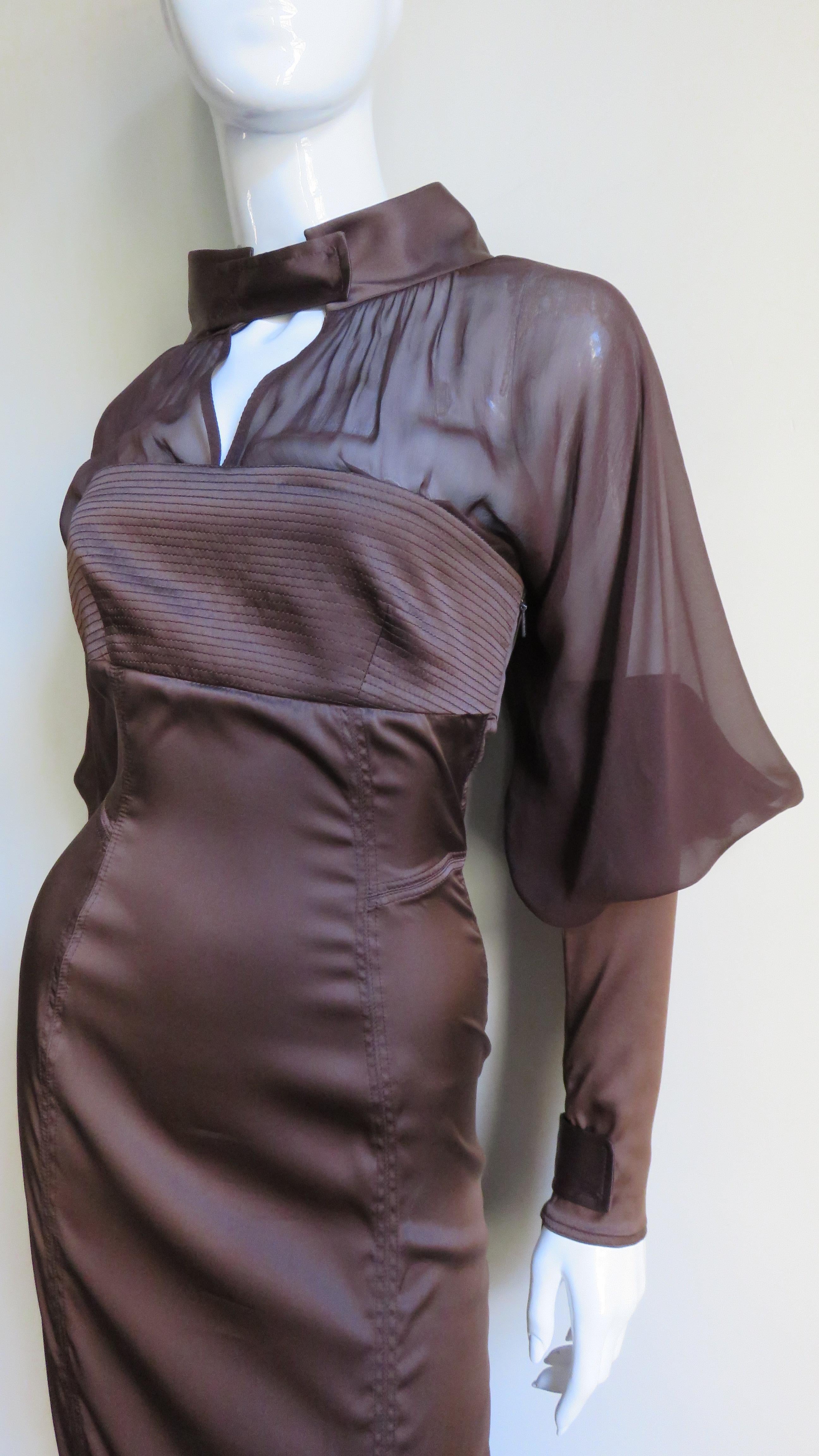 chocolate silk dress