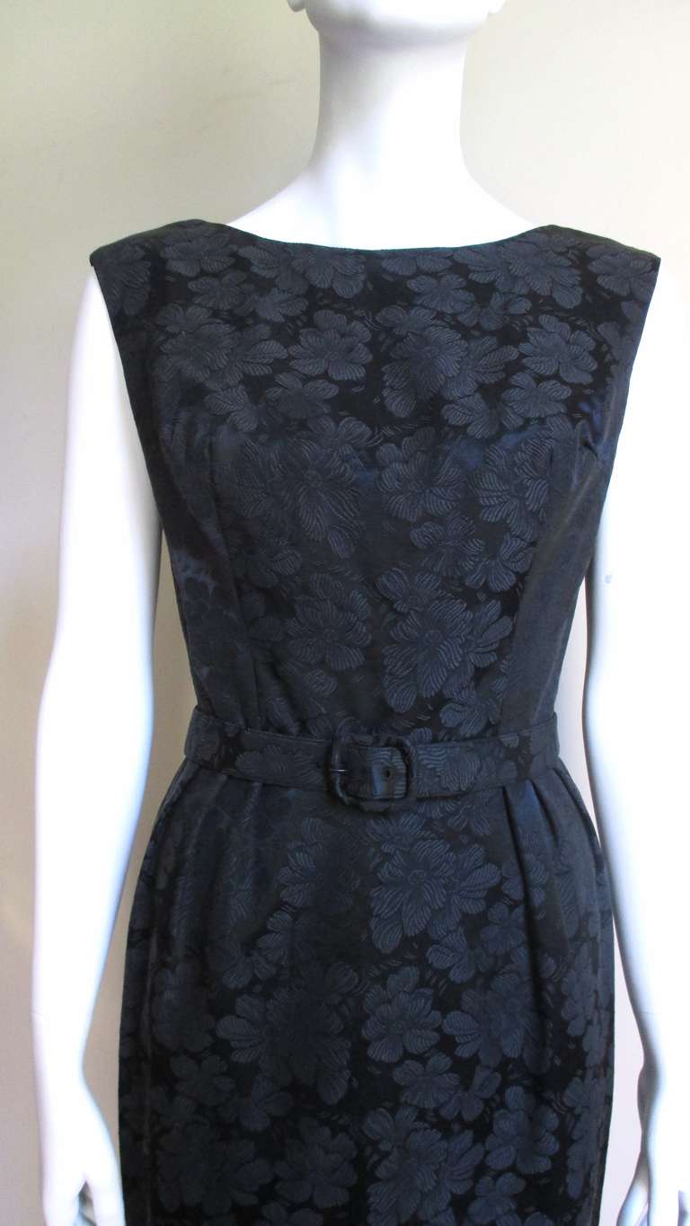 The Lilly Rubin New 1950s Silk Damask Dress and Mink Collar Coat Set (Ensemble robe en soie damassée et manteau à col en vison) Neuf - En vente à Water Mill, NY