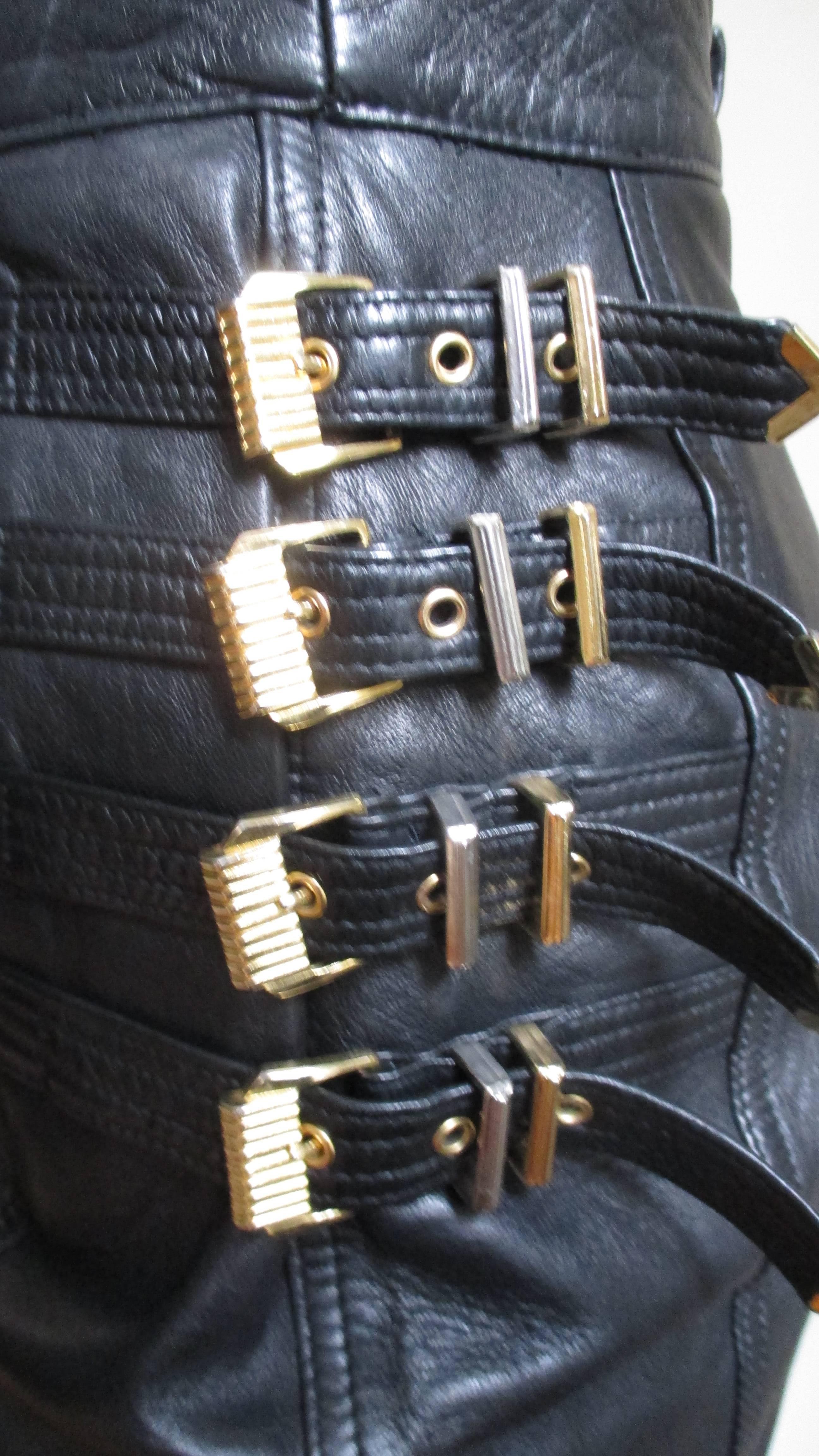 Gianni Versace Leather Buckle Skirt FW 1994 3