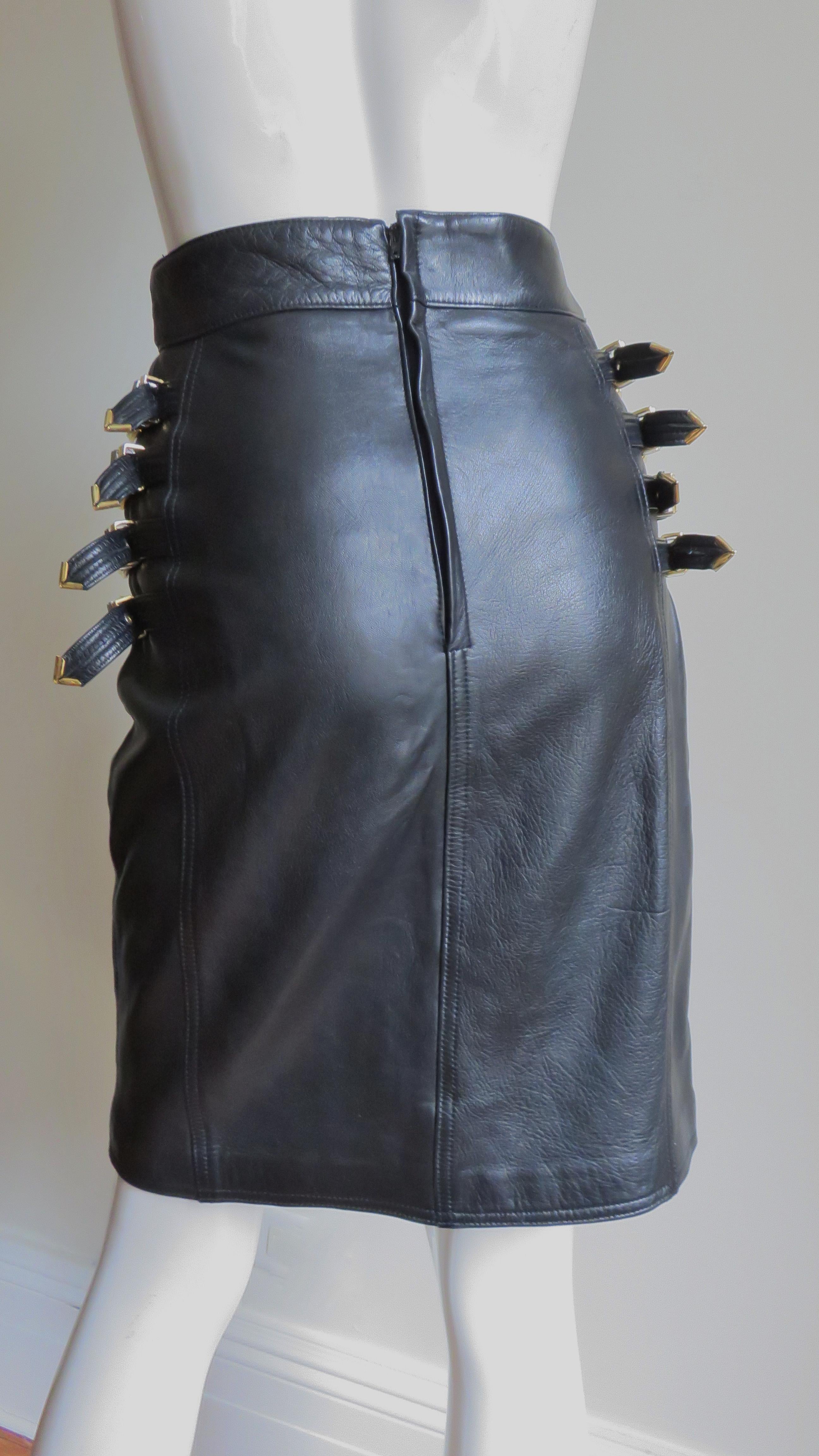 Gianni Versace Leather Buckle Skirt FW 1994 5