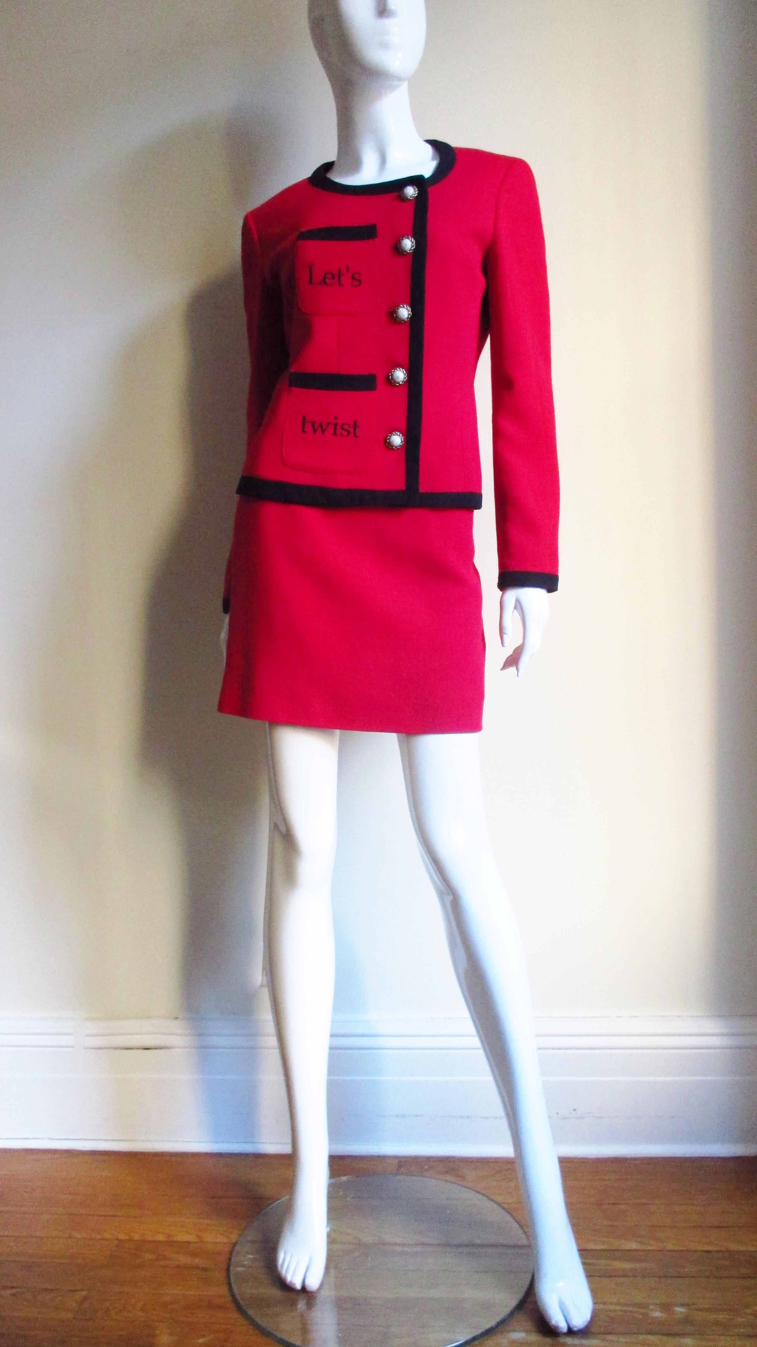 Moschino Color Block Skirt Suit For Sale 1