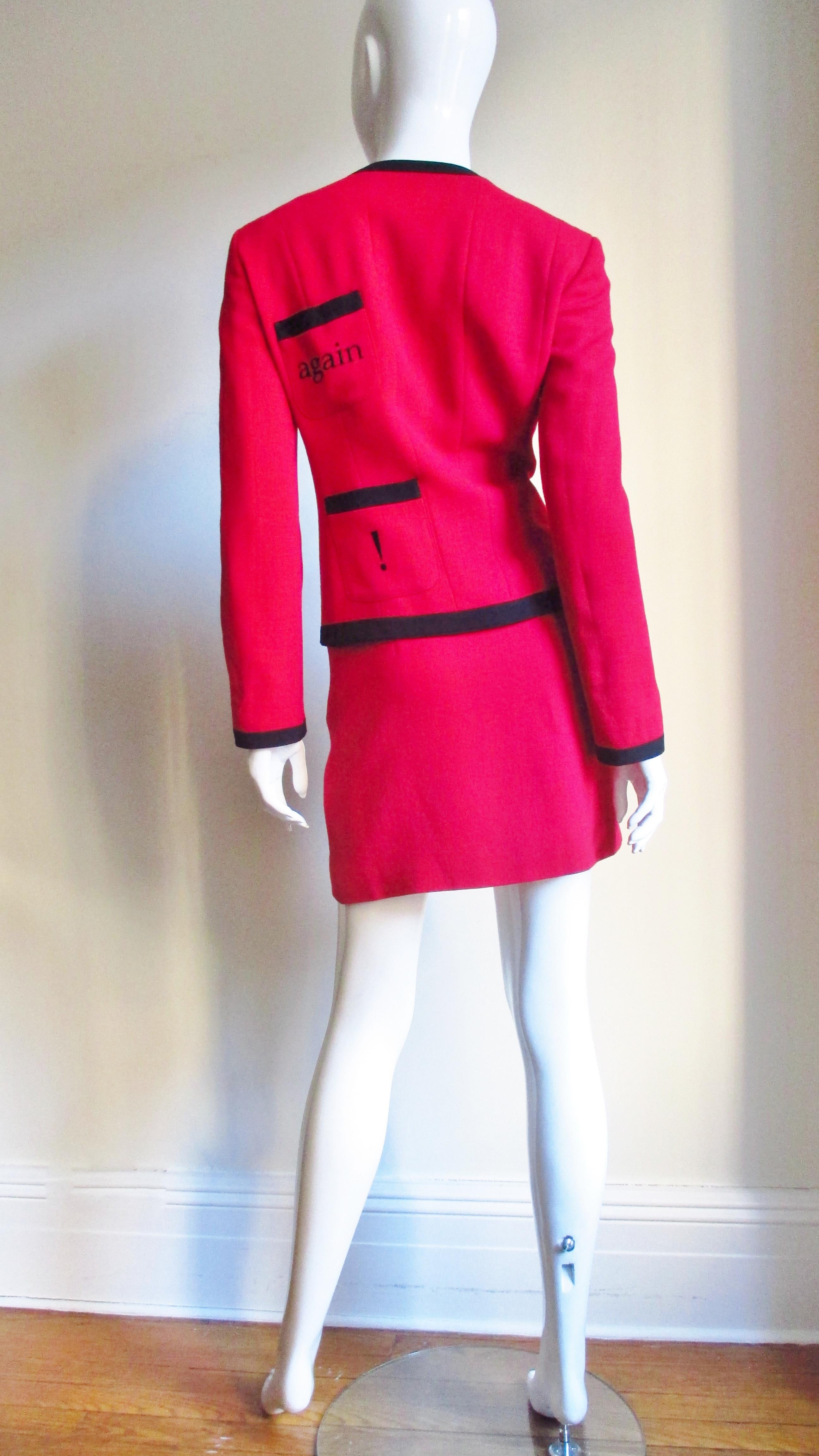 Moschino Color Block Skirt Suit For Sale 5