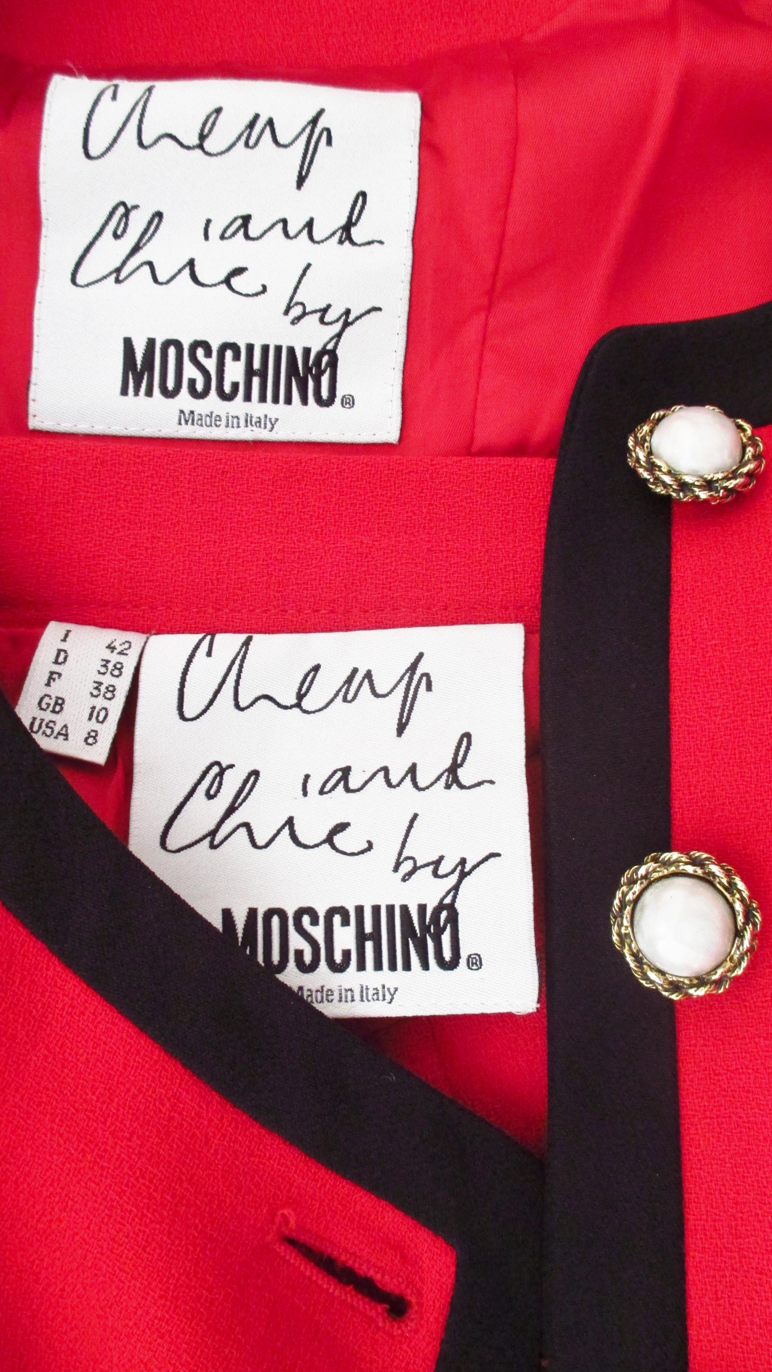 Moschino Color Block Skirt Suit For Sale 6