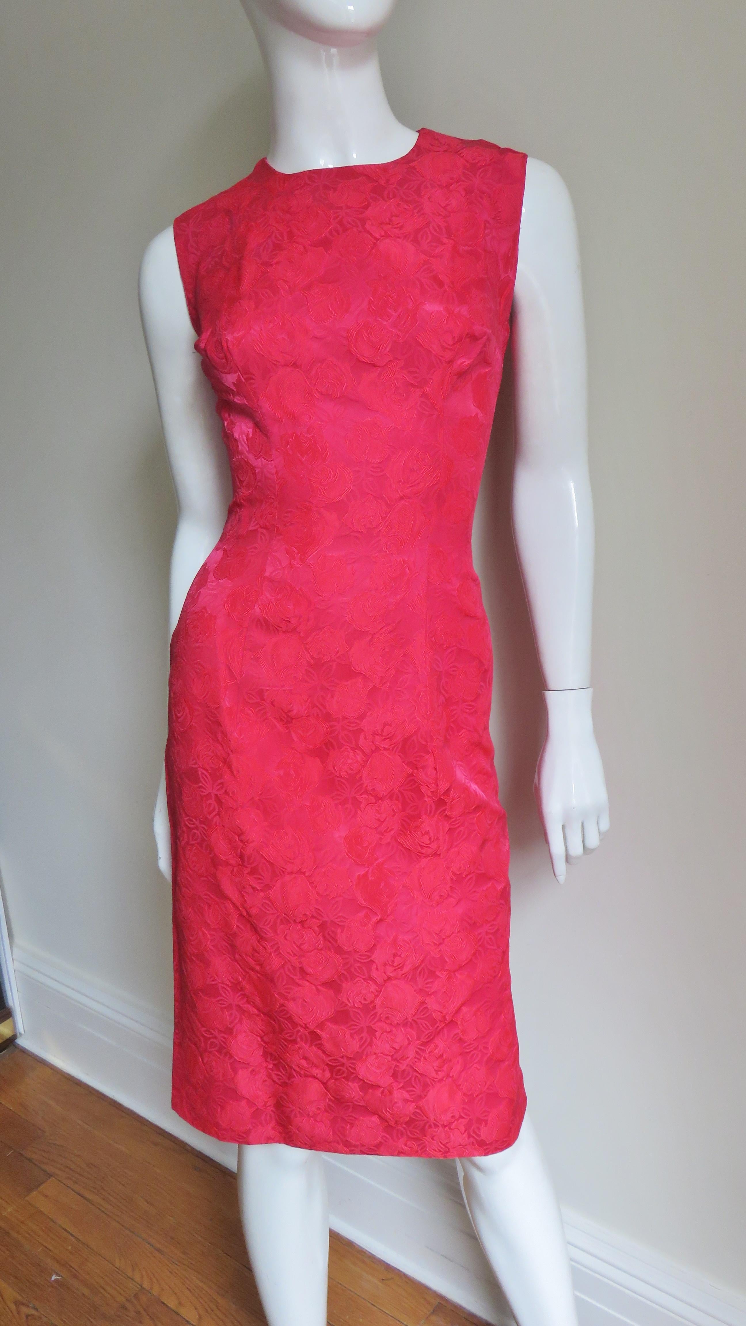 Red Suzy Perette New Damask Dress and Overdress 1950s