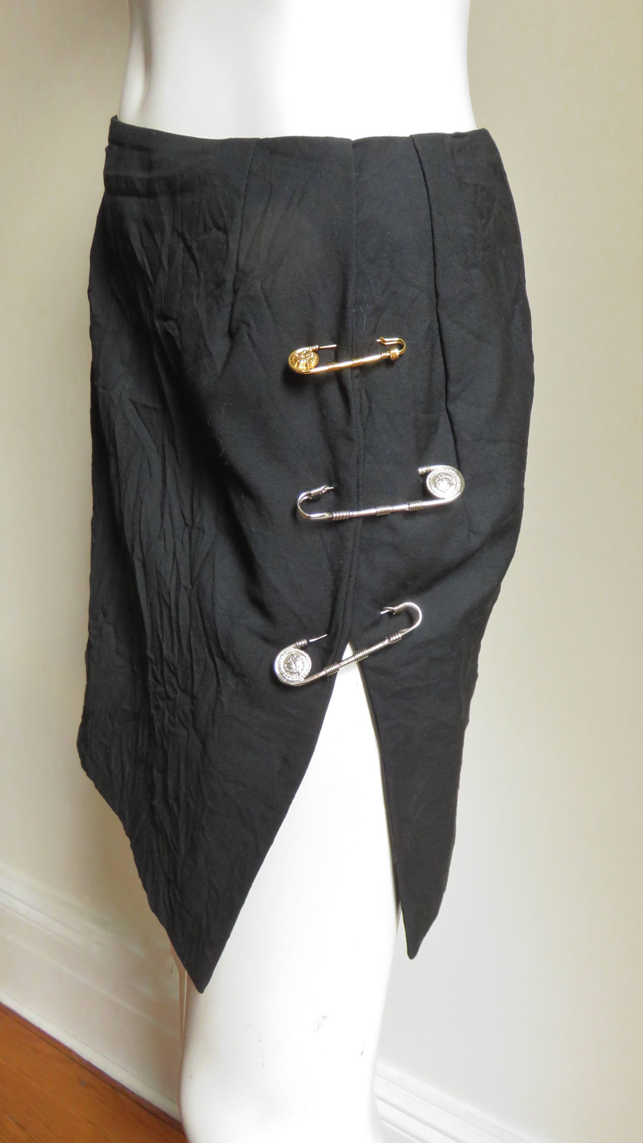 Women's 1990s Iconic Gianni Versace Safety Pin Skirt