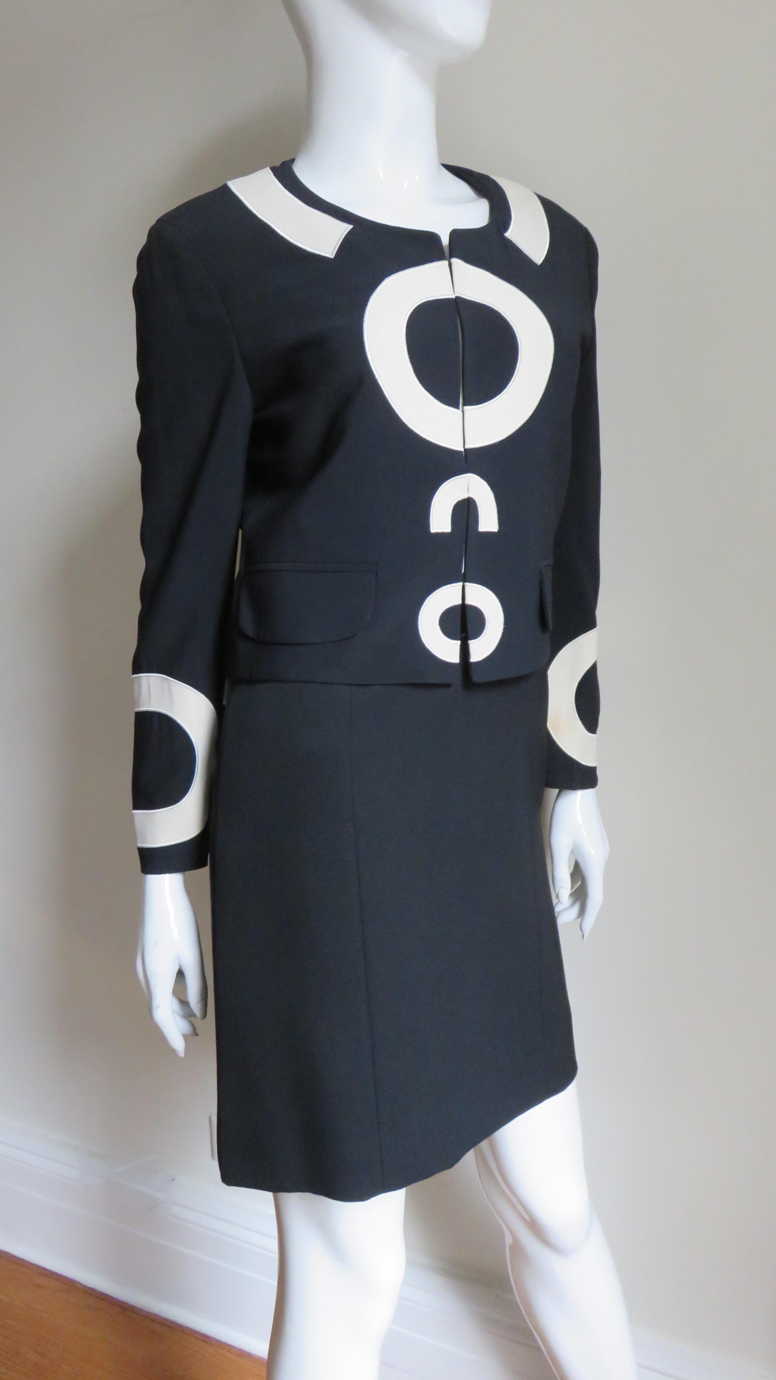 Moschino Couture Color Block Letter Dress and Jacket For Sale 4