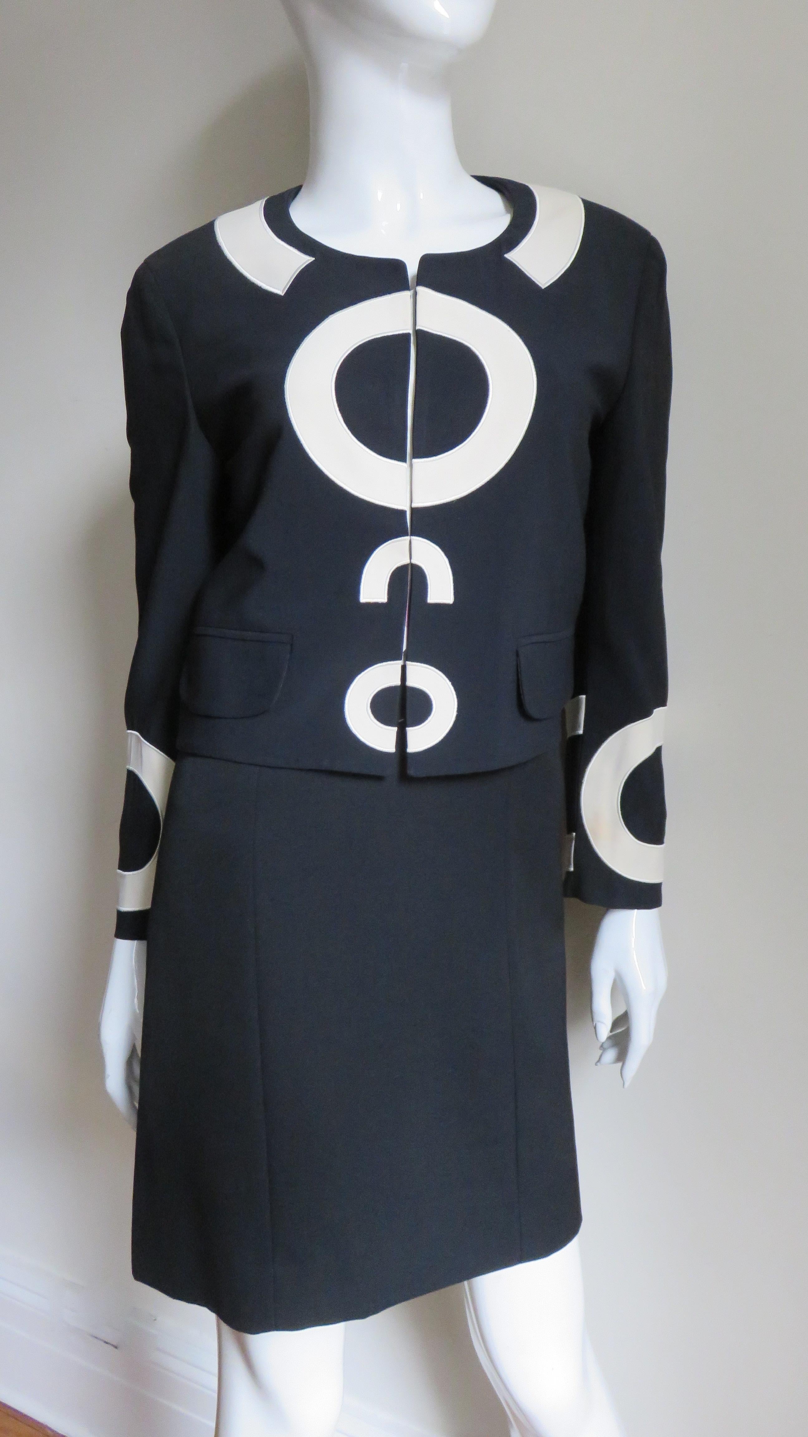 Moschino Couture Color Block Letter Dress and Jacket For Sale 1