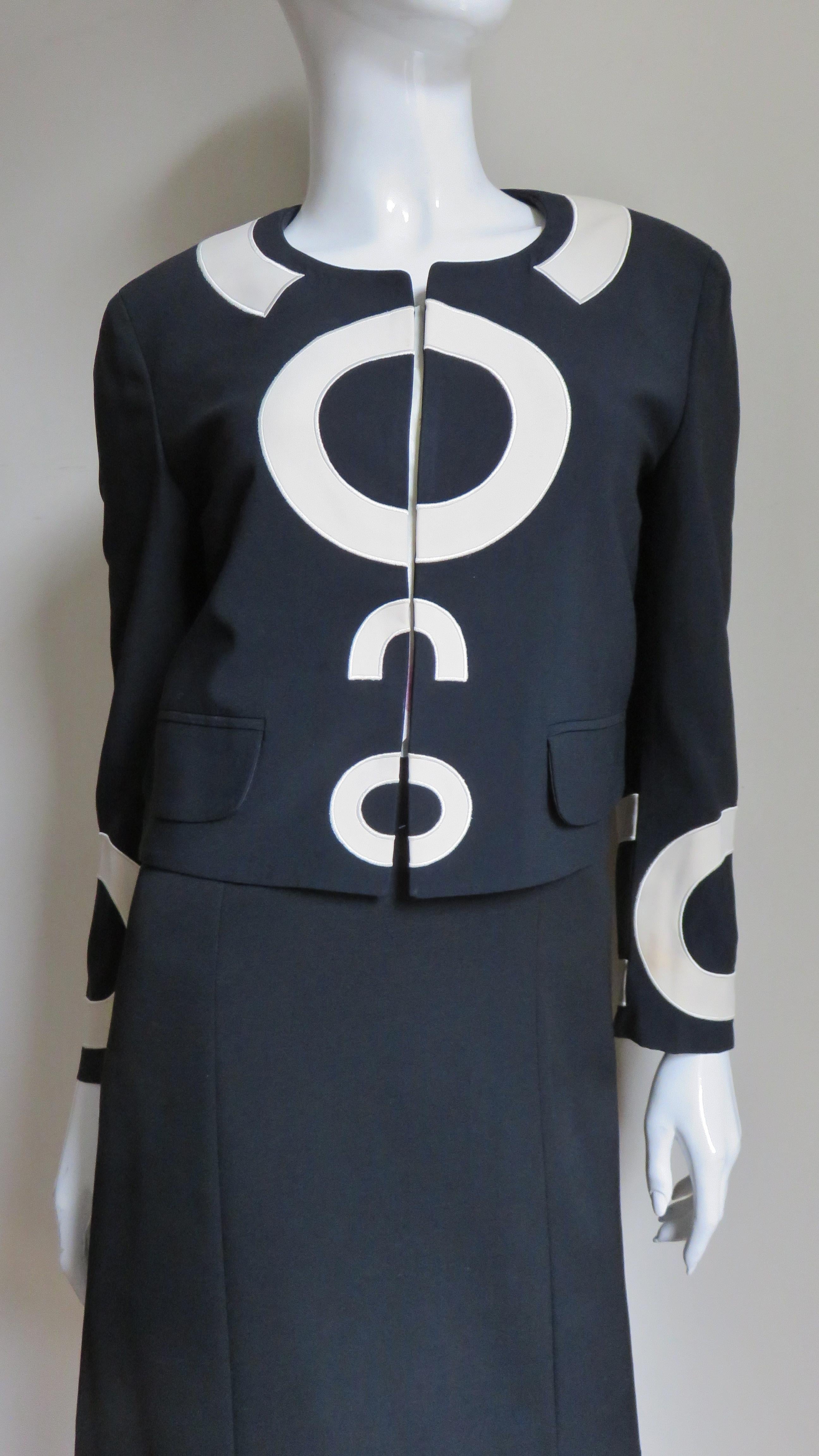 Moschino Couture Color Block Letter Dress and Jacket For Sale 2