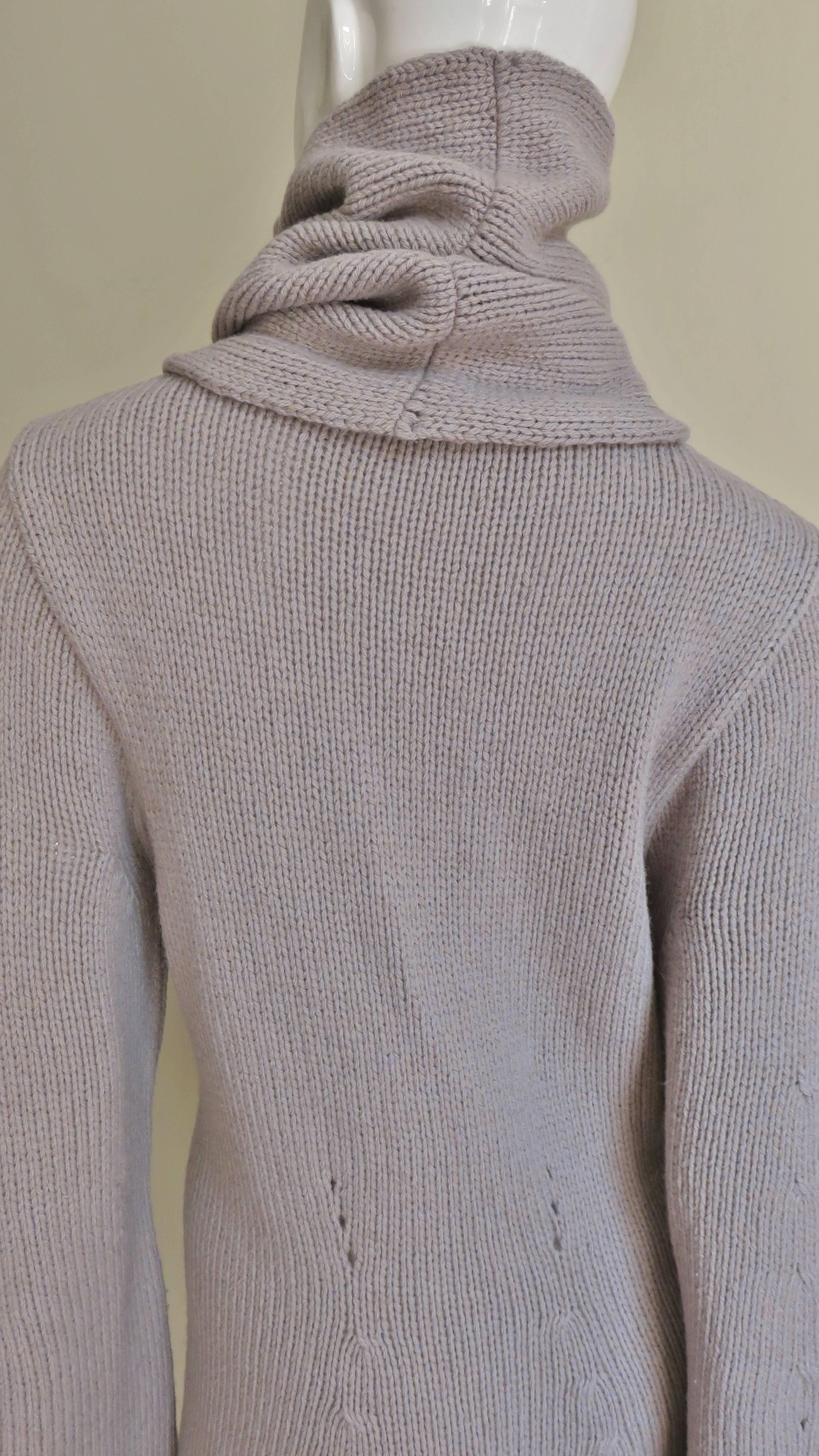 Ann Demeulemeester New Oversize Sweater and Neck Tube For Sale 3