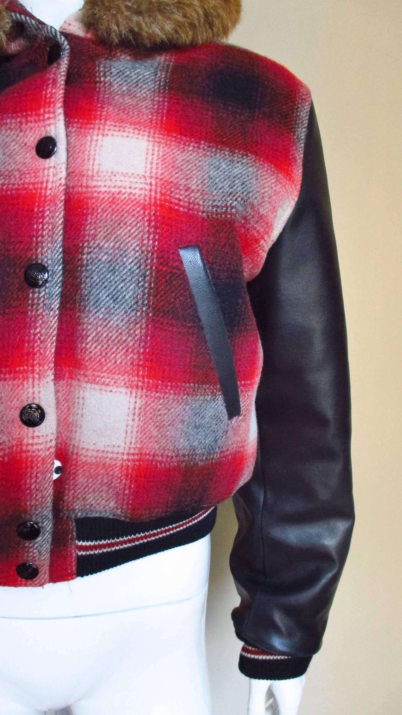 1980s Junior Gaultier Plaid Jacket with Hood 2