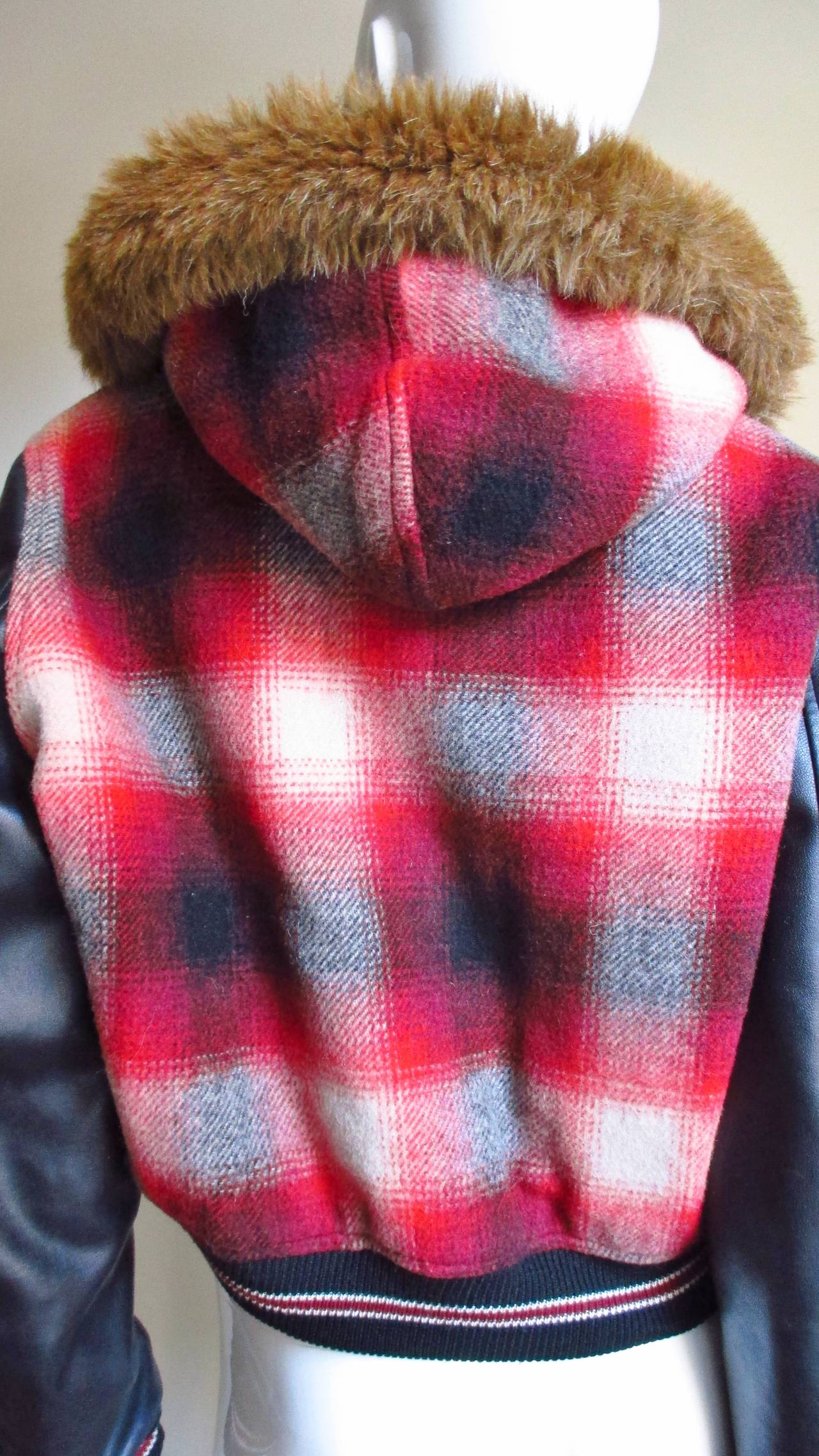 1980s Junior Gaultier Plaid Jacket with Hood 4