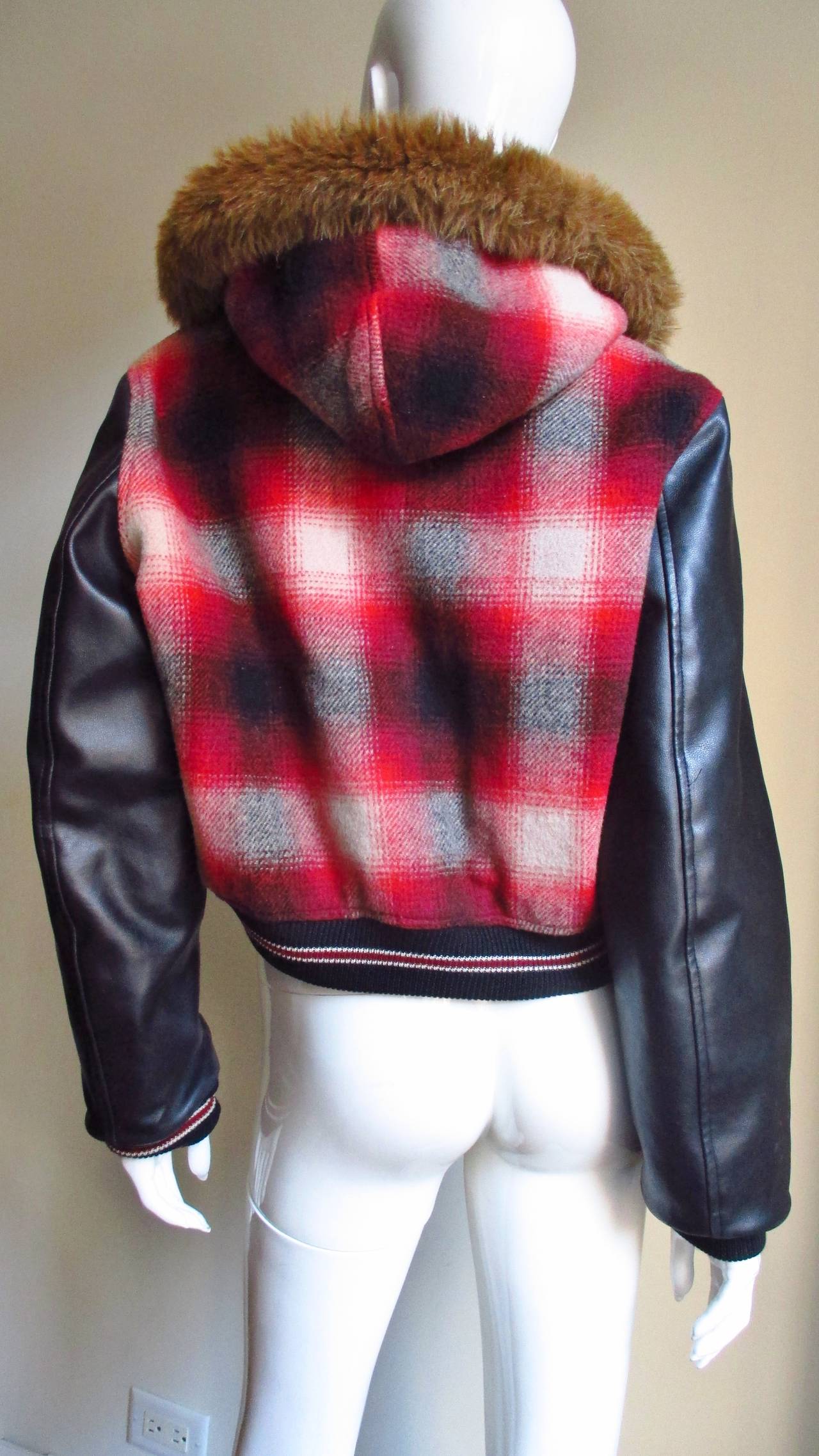 1980s Junior Gaultier Plaid Jacket with Hood 5