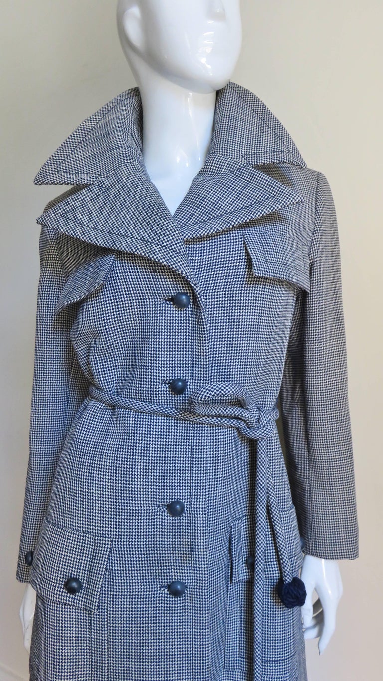 1960s Yves St Laurent for Christian Dior Houndstooth Coat For Sale at ...