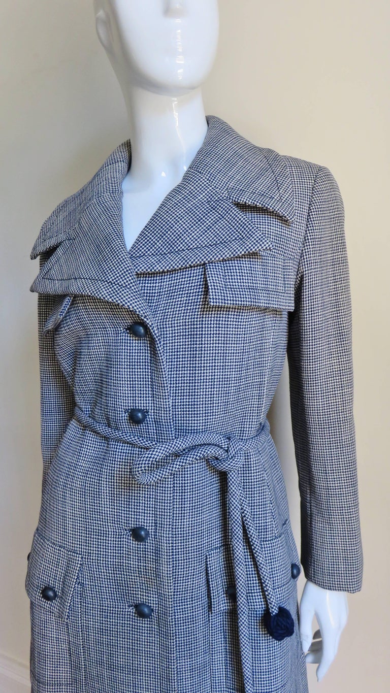 Christian Dior Houndstooth Wool Coat 1960s For Sale at 1stDibs | saint ...