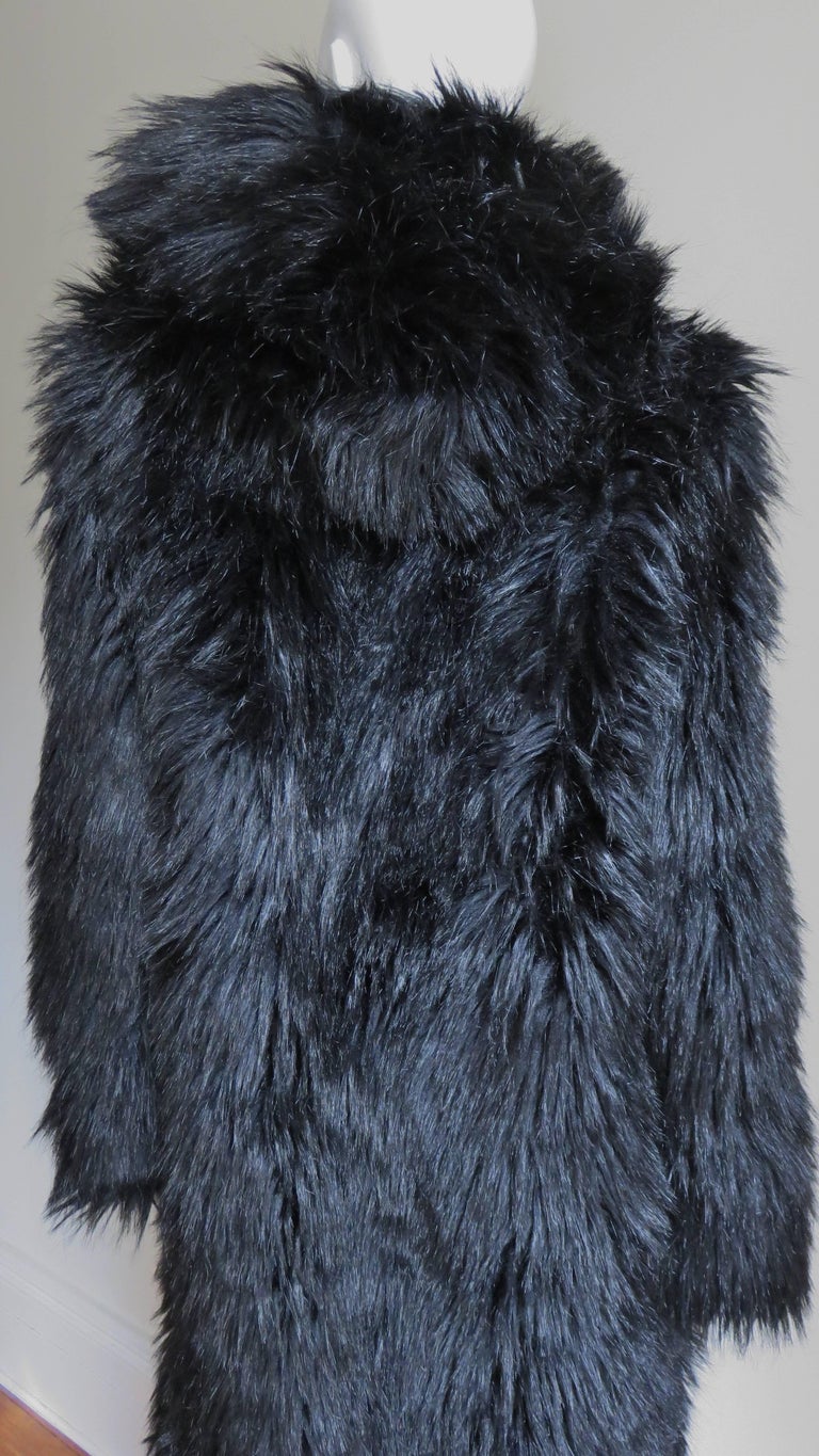 Betsey Johnson New Faux Fur Maxi Coat 1990s For Sale 6