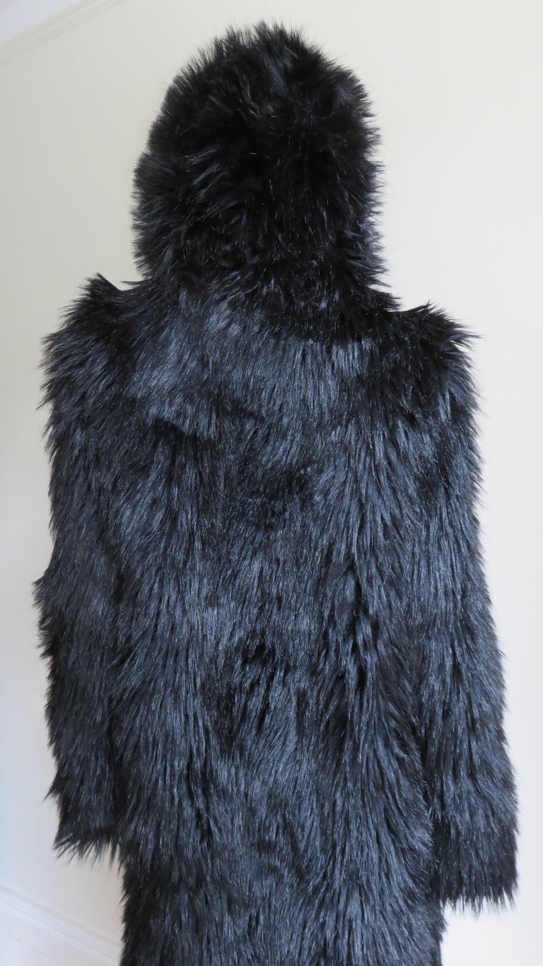 Betsey Johnson New Faux Fur Maxi Coat 1990s For Sale 7
