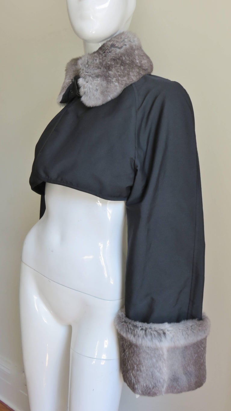 Women's Jean Paul Gaultier Fur Trim Crop Jacket For Sale