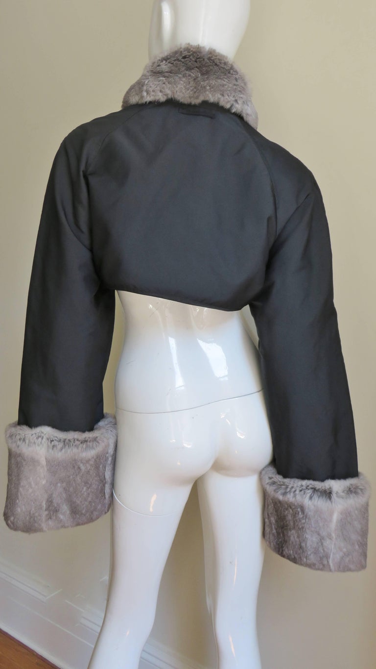 Jean Paul Gaultier Fur Trim Crop Jacket For Sale 3