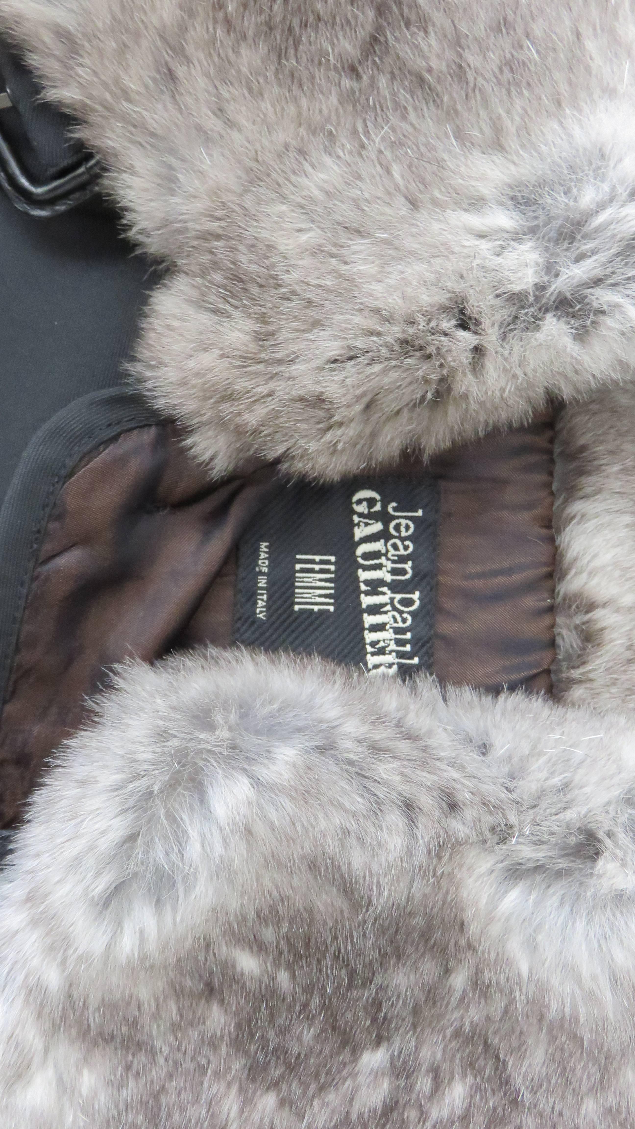 Jean Paul Gaultier Fur Trim Crop Jacket For Sale 1
