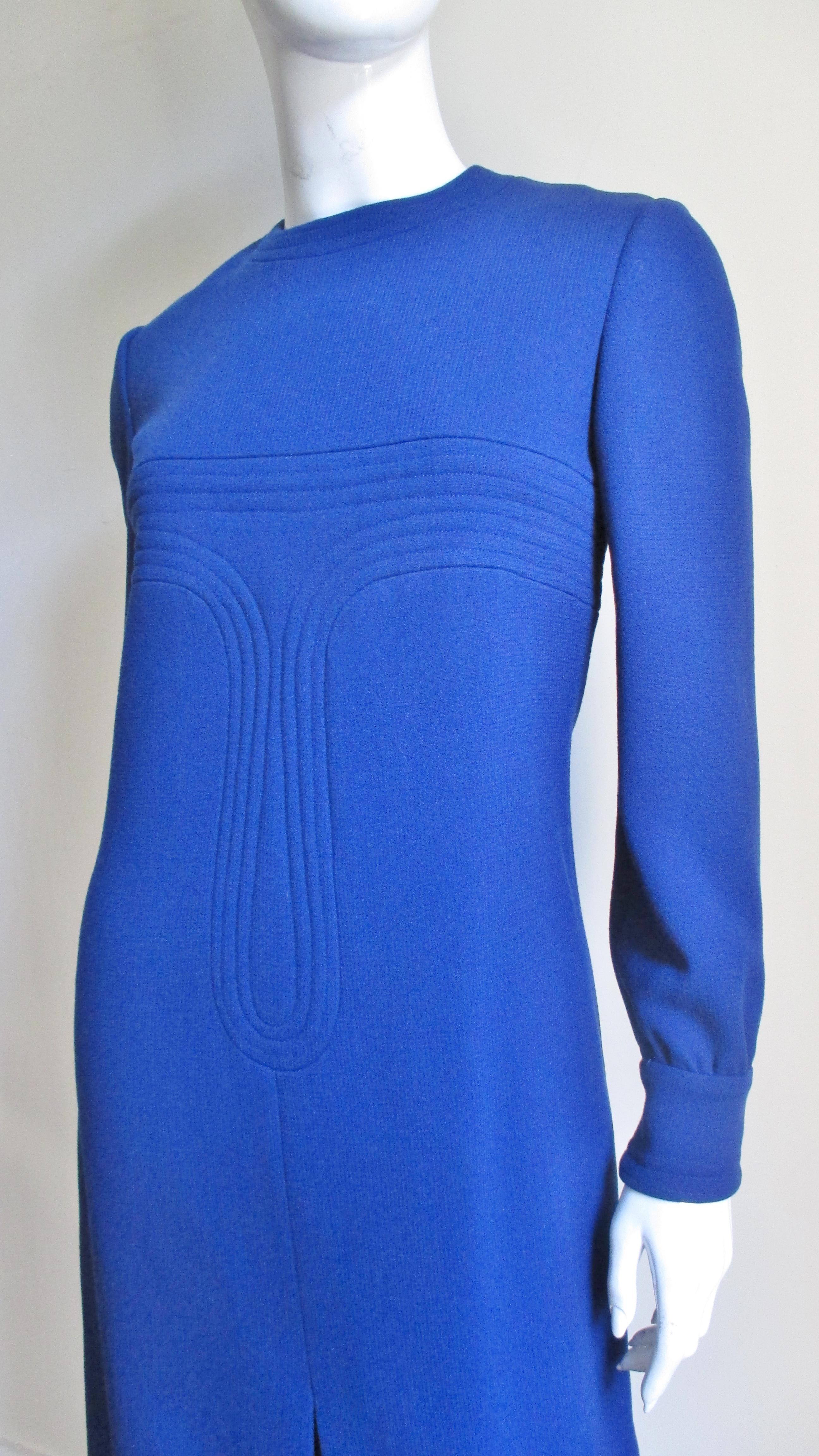 1960's Pierre Cardin Dress with Trapunto Embroidery In Excellent Condition In Water Mill, NY