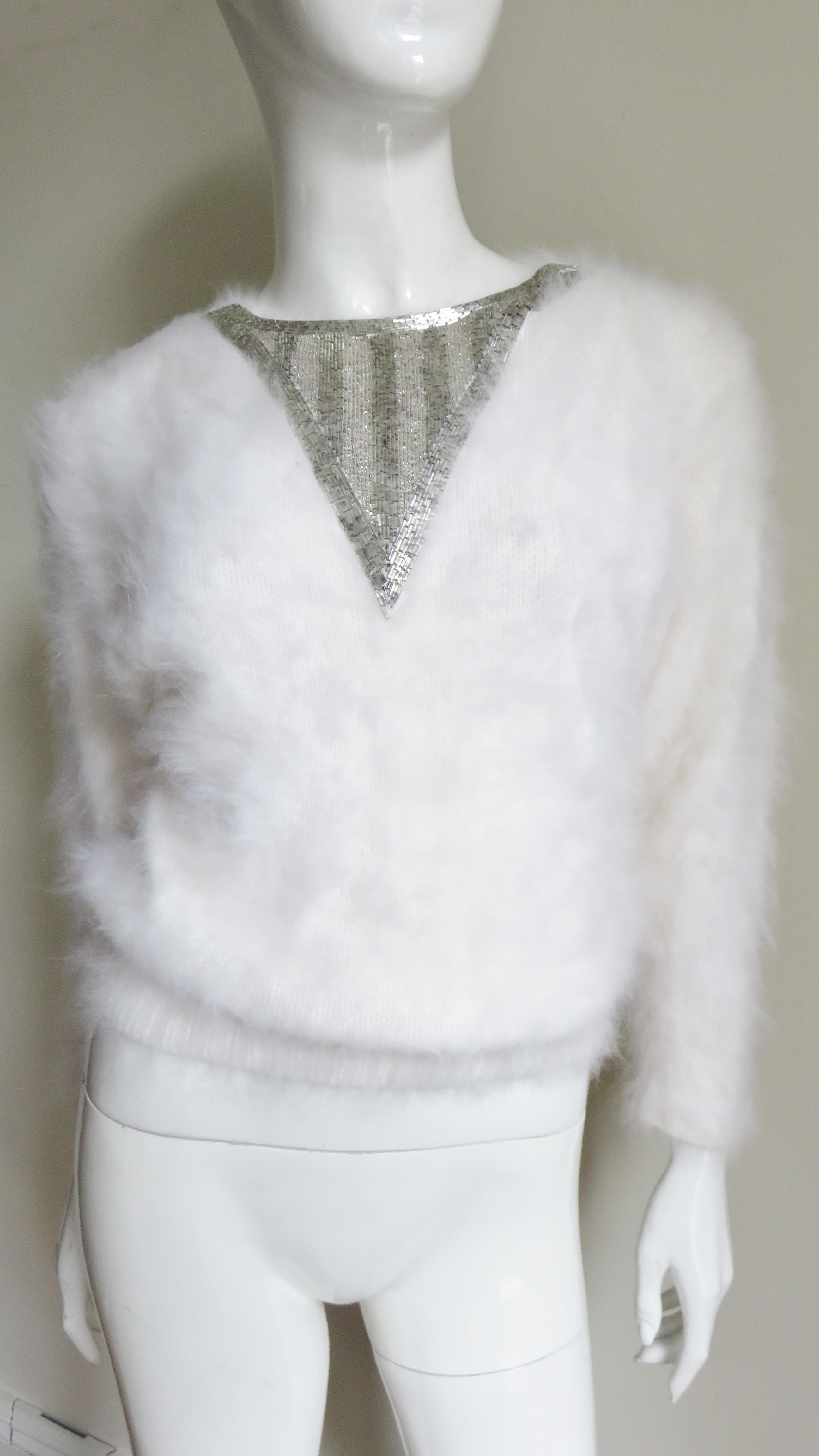 white angora jumper